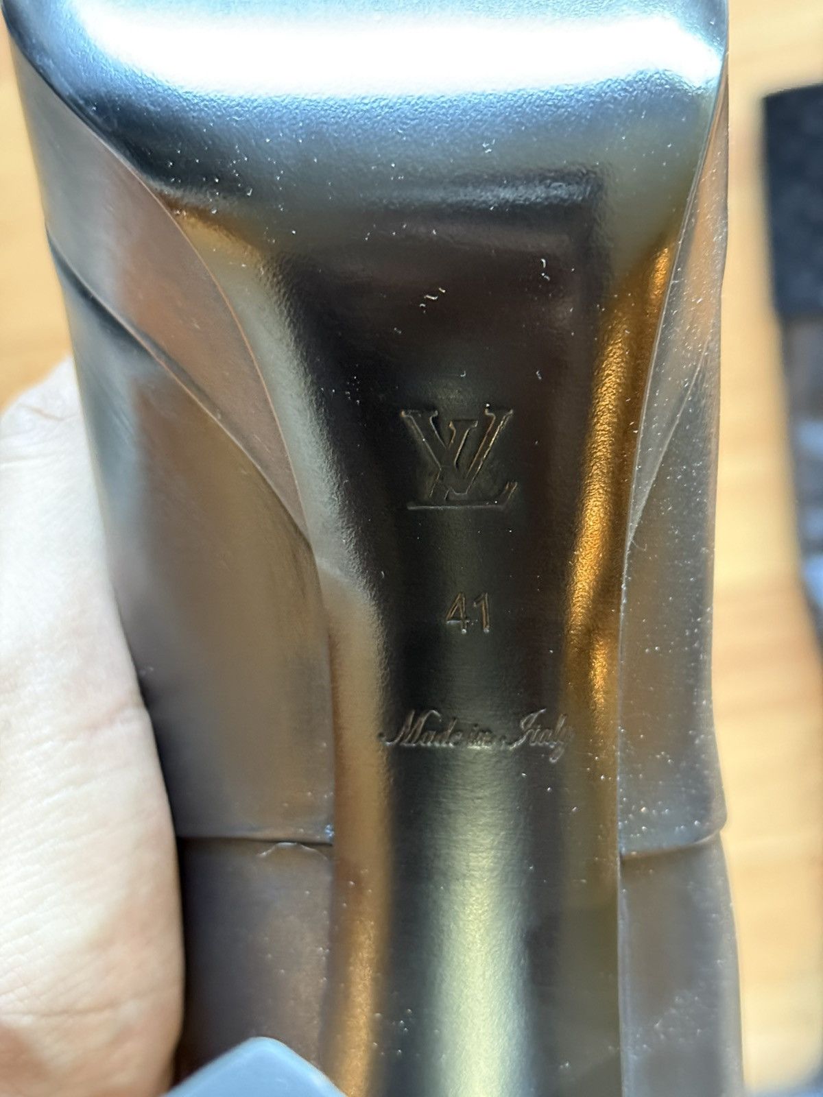 Louis Vuitton Louis Vuitton LV Monogram Tall Black Leather Platform Boots Size US 11 / IT 41 - 6 Thumbnail