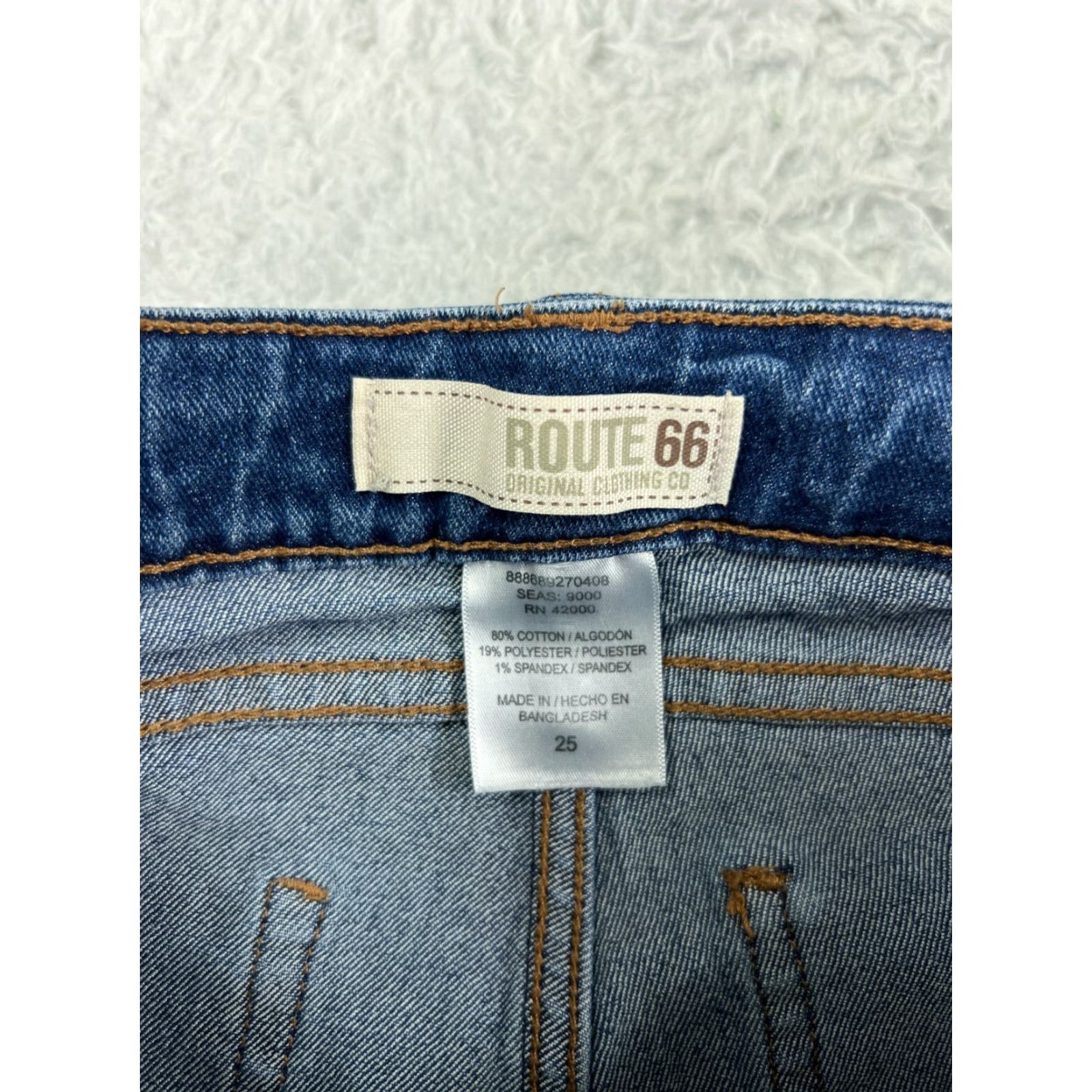 Route 66 Route 66 Jeans Womens 25 Blue Denim Skinny Tapered Cotton Blend Stretch Size 42" / US 20 - 7 Thumbnail