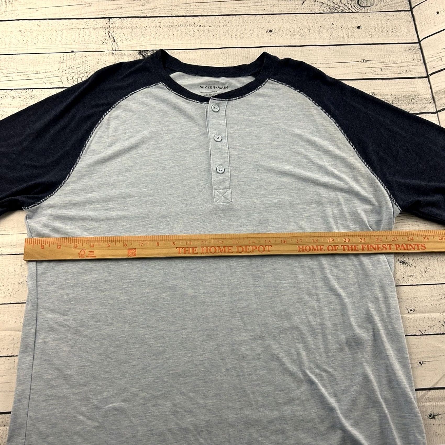 Mizzen+Main Mizzen + Main Long Sleeve Button Front Henley Shirt Men's 2XL Blue Size US XXL / EU 58 / 5 - 4 Thumbnail