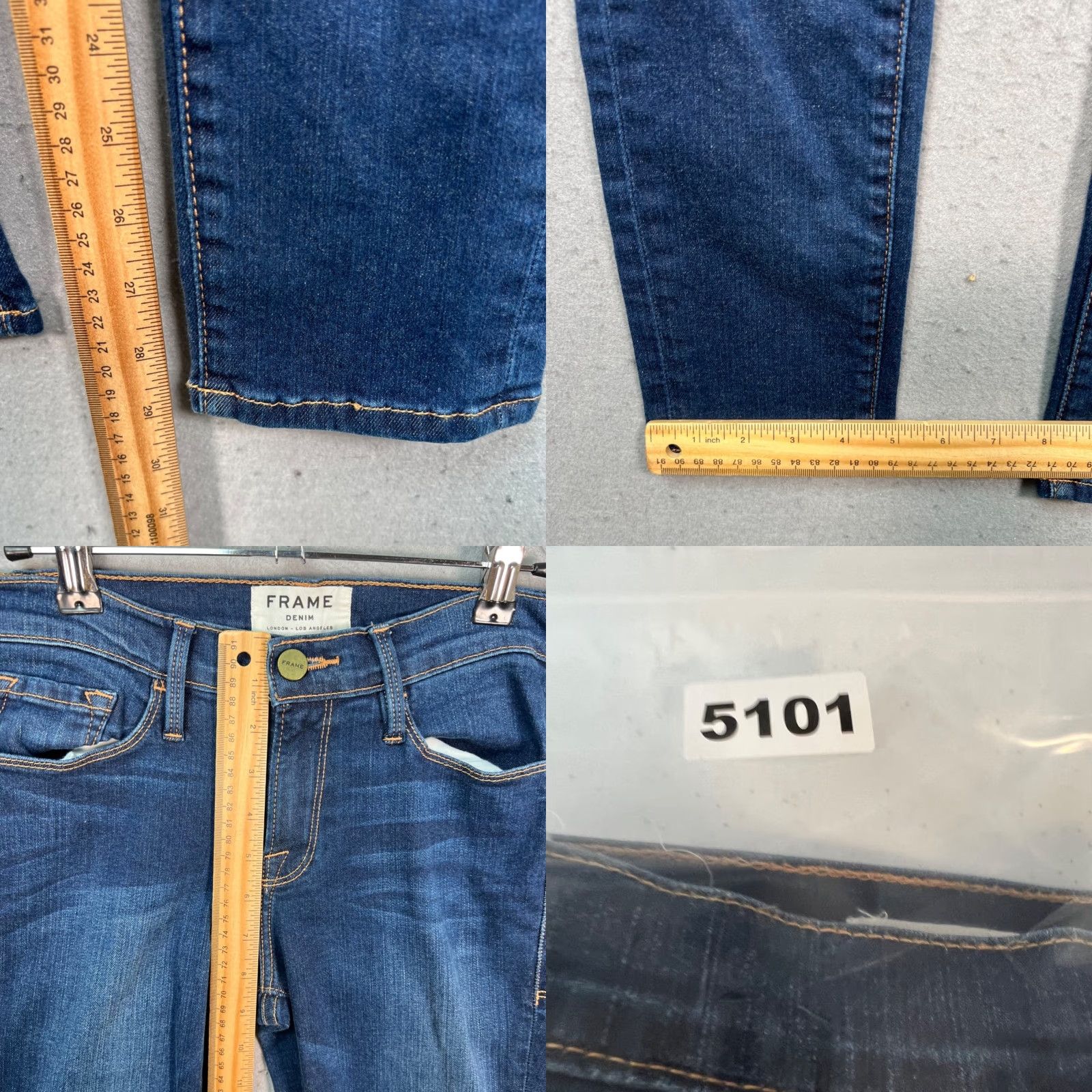 Frame FRAME Jeans Women's 28 Le Skinny De Jeanne Mid Rise Stretch Denim Pants Blue 5-Pocket Design Size 28" / US 6 / IT 42 - 8 Thumbnail