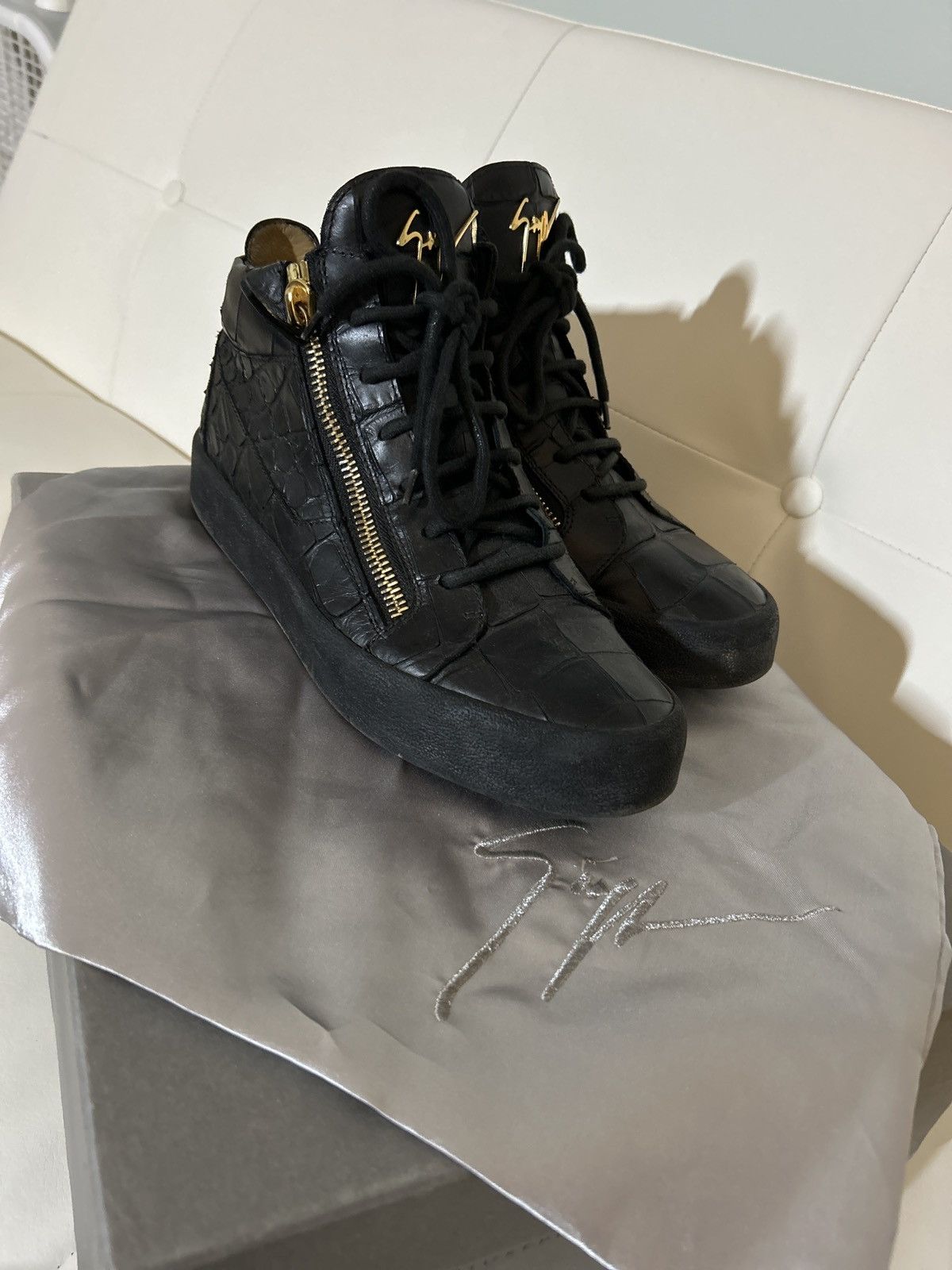 Giuseppe Zanotti Giuseppe Zanotti Matt Croc Mid Sneaker Size US 10 / EU 43 - 2 Thumbnail