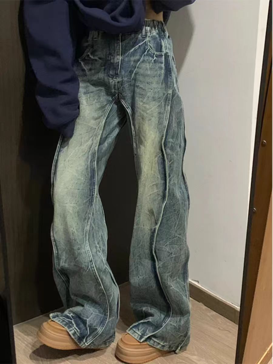 Japanese Brand × Jean Vintage silhouette patchwork design wide leg jeans Size US 32 / EU 48 - 1 Thumbnail
