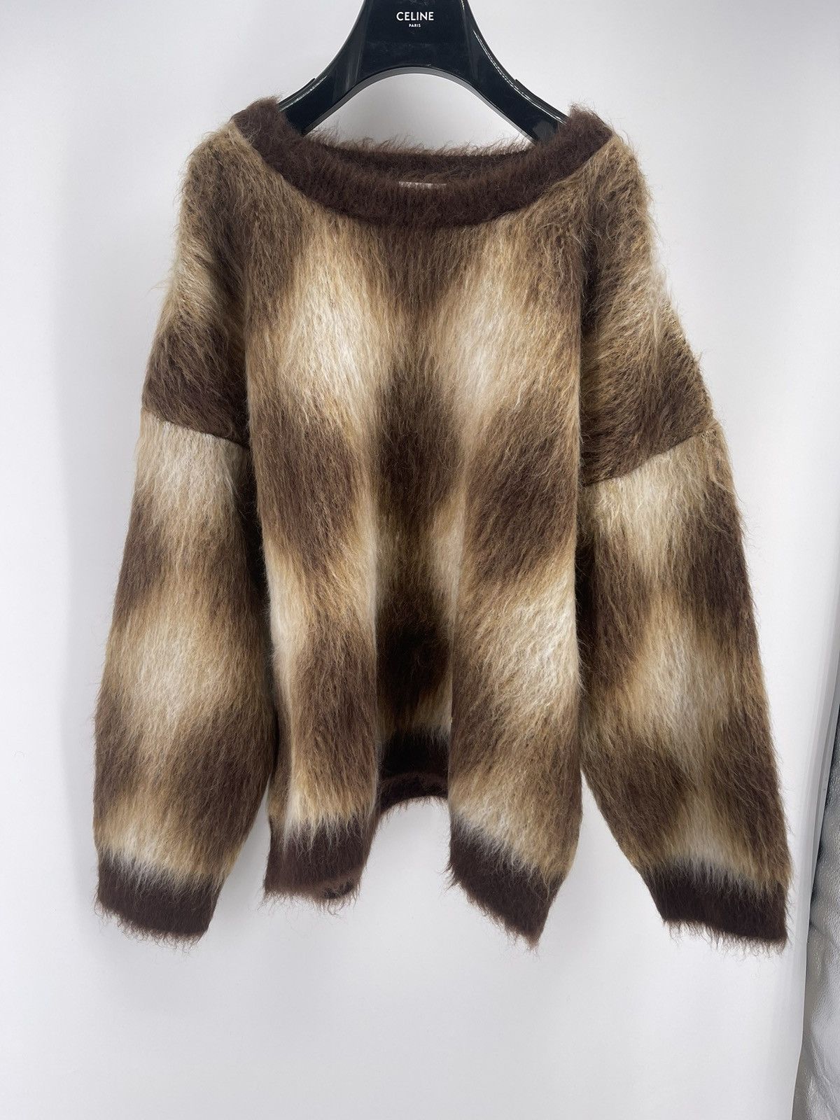 Celine Celine Argyle Mohair Jumper Size US XXL / EU 58 / 5 - 1 Thumbnail