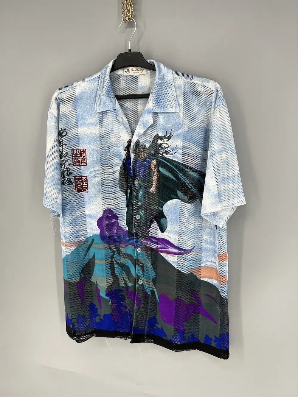Vintage Vintage Japanese Style Short Sleeve Mesh Shirt Streetwear Size US L / EU 52-54 / 3 - 3 Thumbnail