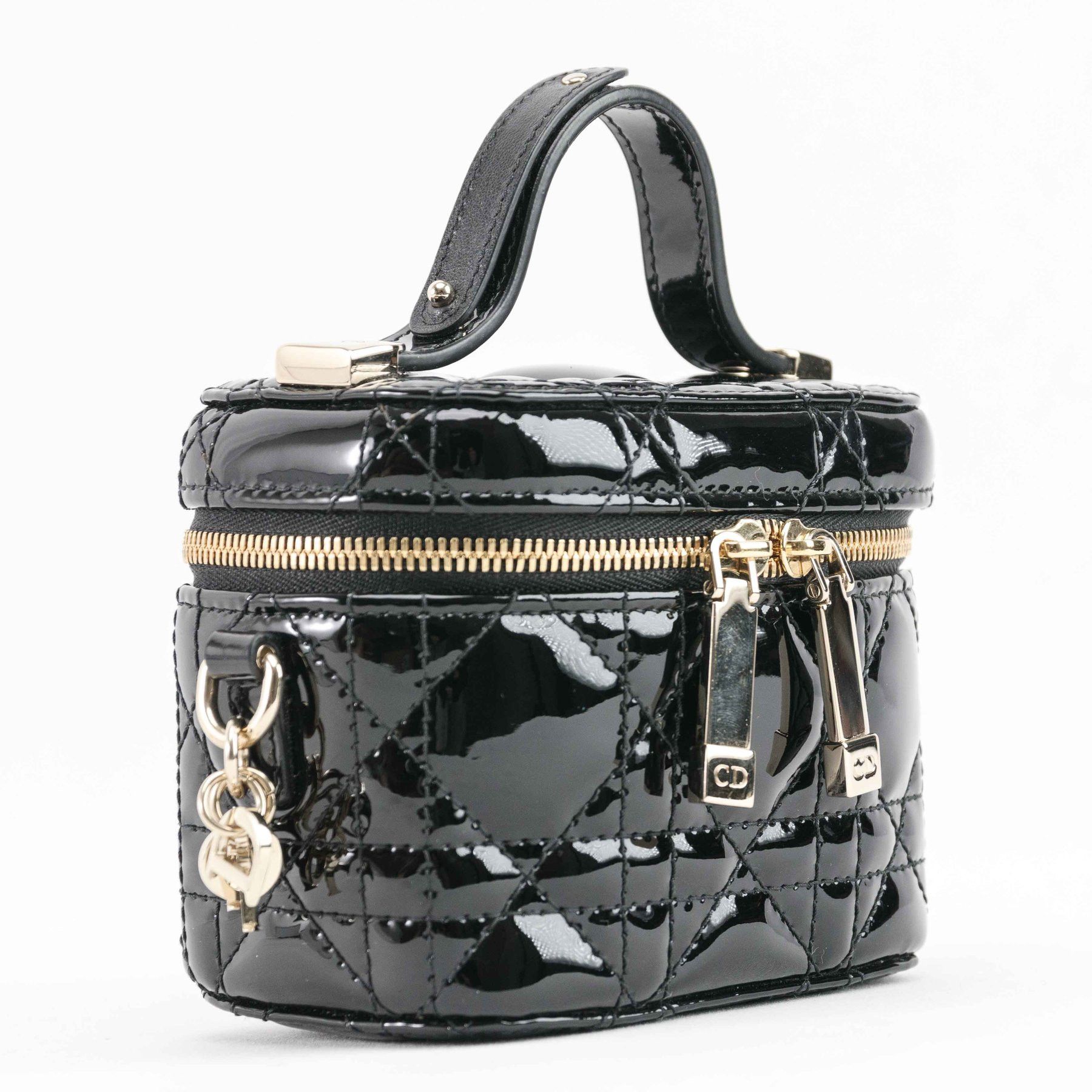 CHRISTIAN DIOR Lambskin Cannage Micro Lady Dior Vanity Case