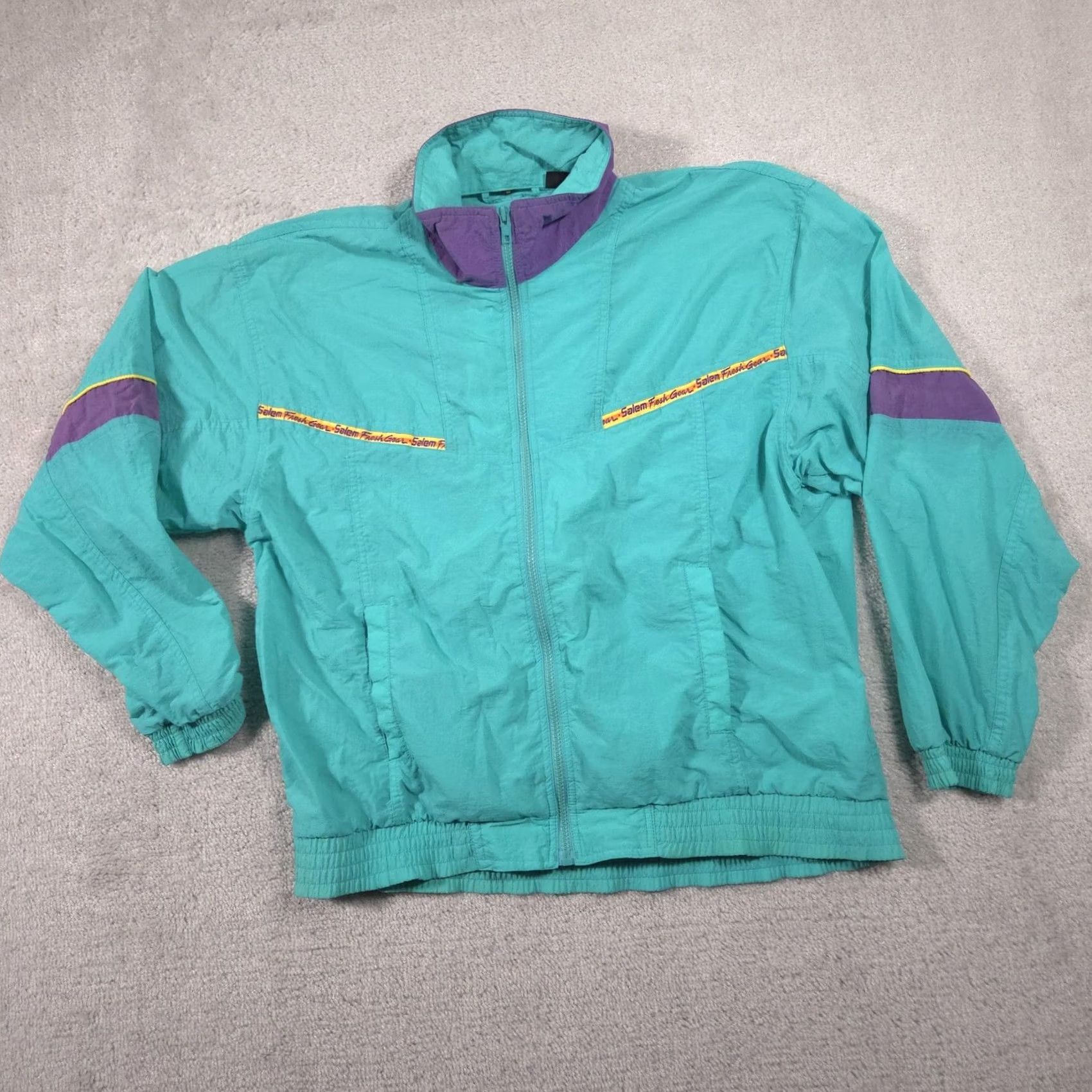 Vintage VINTAGE Salem Fresh Gear Jacket Mens Medium Green Full Zip Windbreaker 90s Size US M / EU 48-50 / 2 - 3 Thumbnail