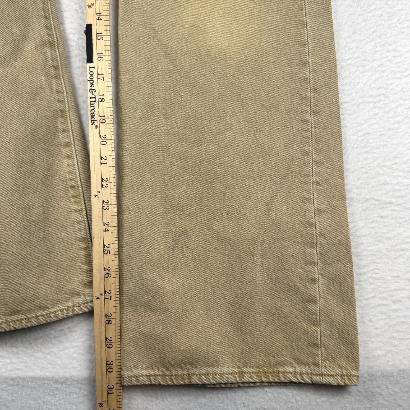 Levi's VINTAGE Levi's Premium Ribcage Wide Leg Jeans 25x32 Womens Beige Tan Denim 5-Pocket Wide-Leg Baggy Size 42" / US 20 - 6 Thumbnail
