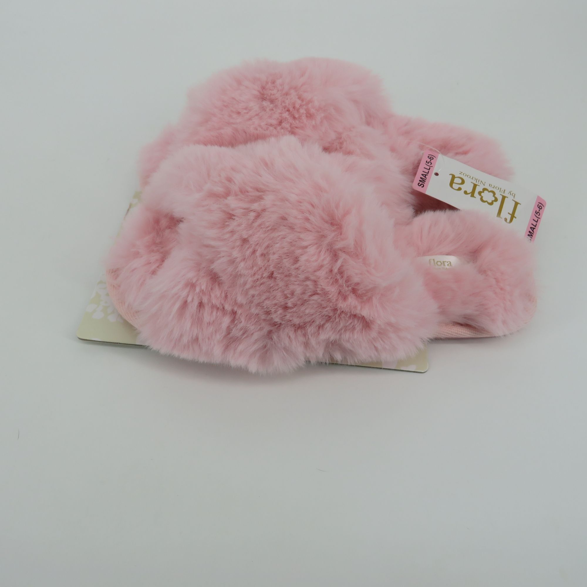 Other Flora By Flora Nikrooz Faux Fur Pink Crossband Womens Slippe Size US 5 / IT 35 - 3 Thumbnail