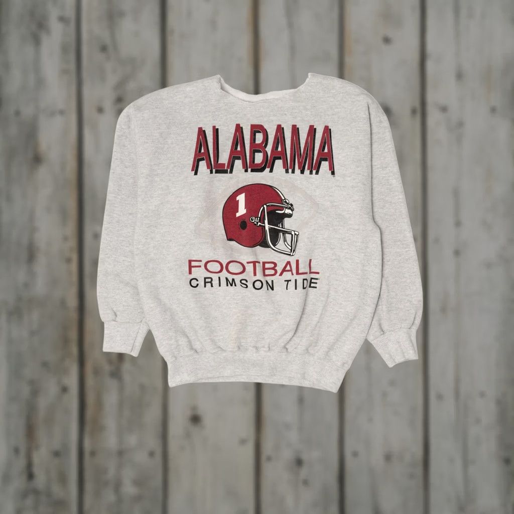 Vintage VINTAGE Alabama Football Crimson Tide Sweatshirt 1990s X-Large Grey Mens Size US XL / EU 56 / 4 - 1 Thumbnail