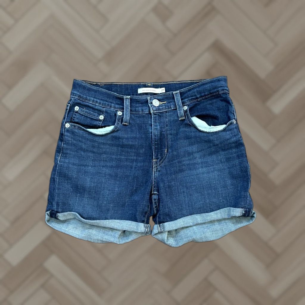 Levi's Womens Levi's Bermuda Shorts Mid Length Denim 27 Blue Jeans Denim Shorts 27 Women Size 27" / US 4 / IT 40 - 1 Thumbnail