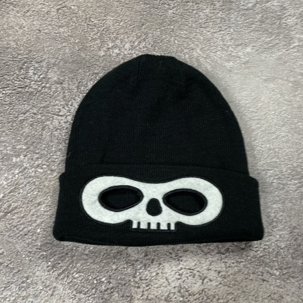 Vintage Vintage 90s Skull Face Graphic Beanie Black Goth Alt Slim OS Size ONE SIZE - 3 Thumbnail