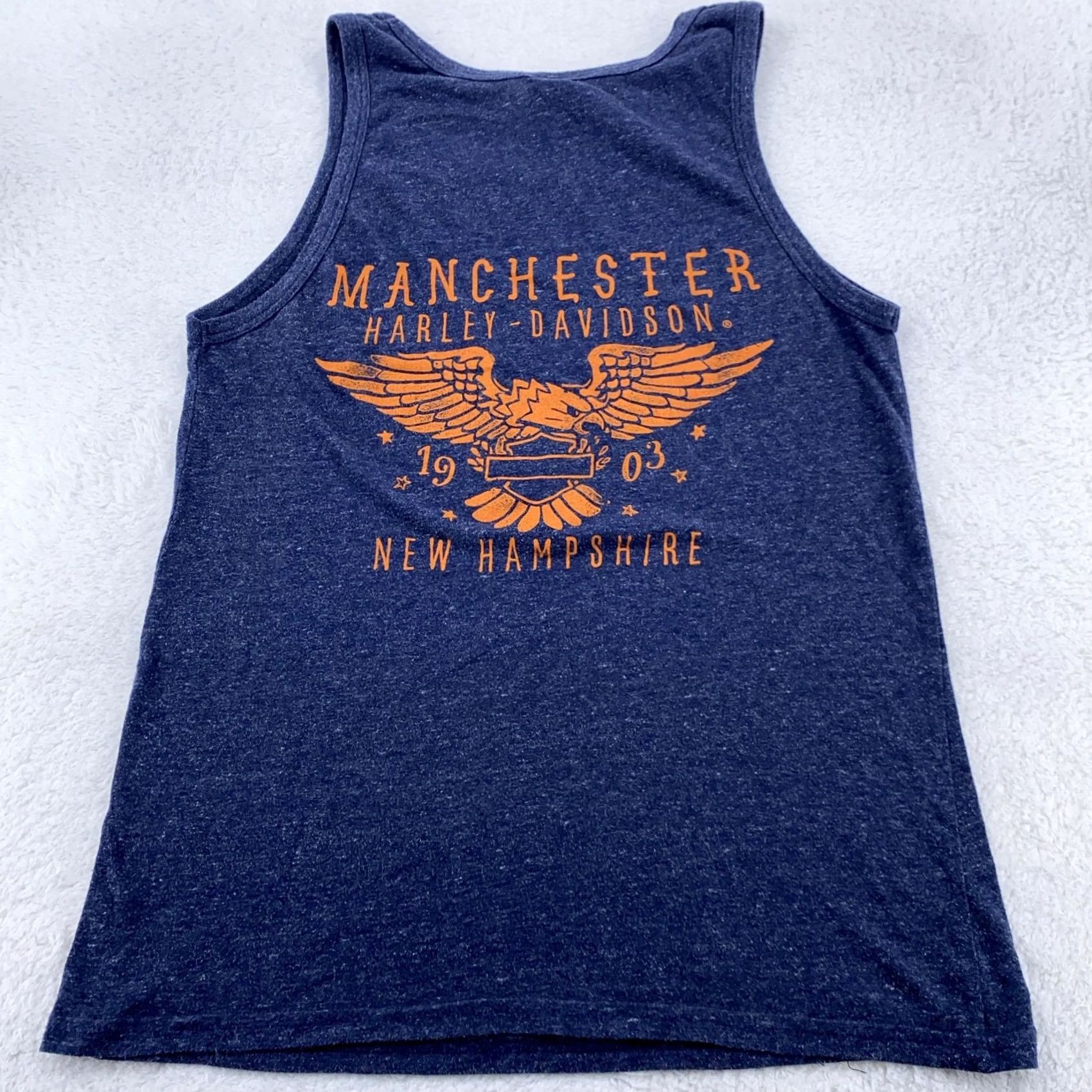 Harley Davidson Harley-Davidson Tank Top Shirt Mens Small Manchester New Hampshire Motorcycle Vintage Theme Graphic Print Eagle Bird USA Crew Neck Sleeveless Size US S / EU 44-46 / 1 - 3 Thumbnail