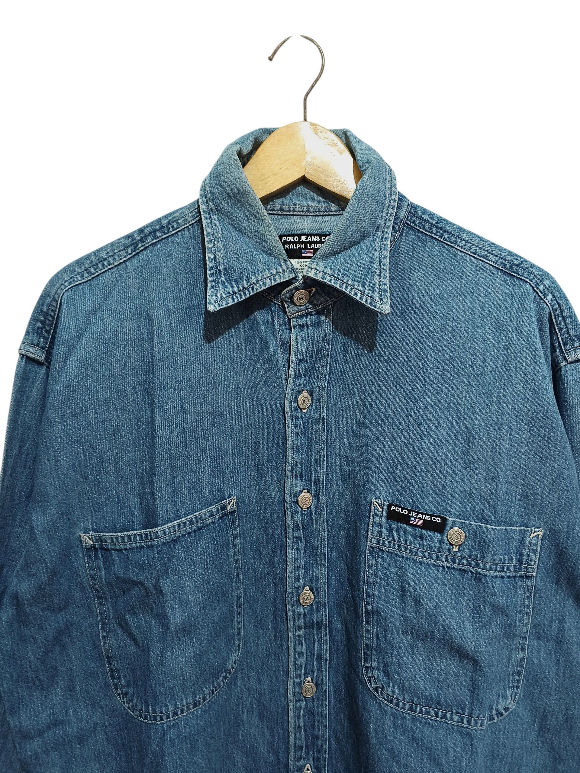 Ralph Lauren 💥Vintage Polo Jeans Co Ralph Lauren Denim Work Shirt Size US M / EU 48-50 / 2 - 2 Thumbnail