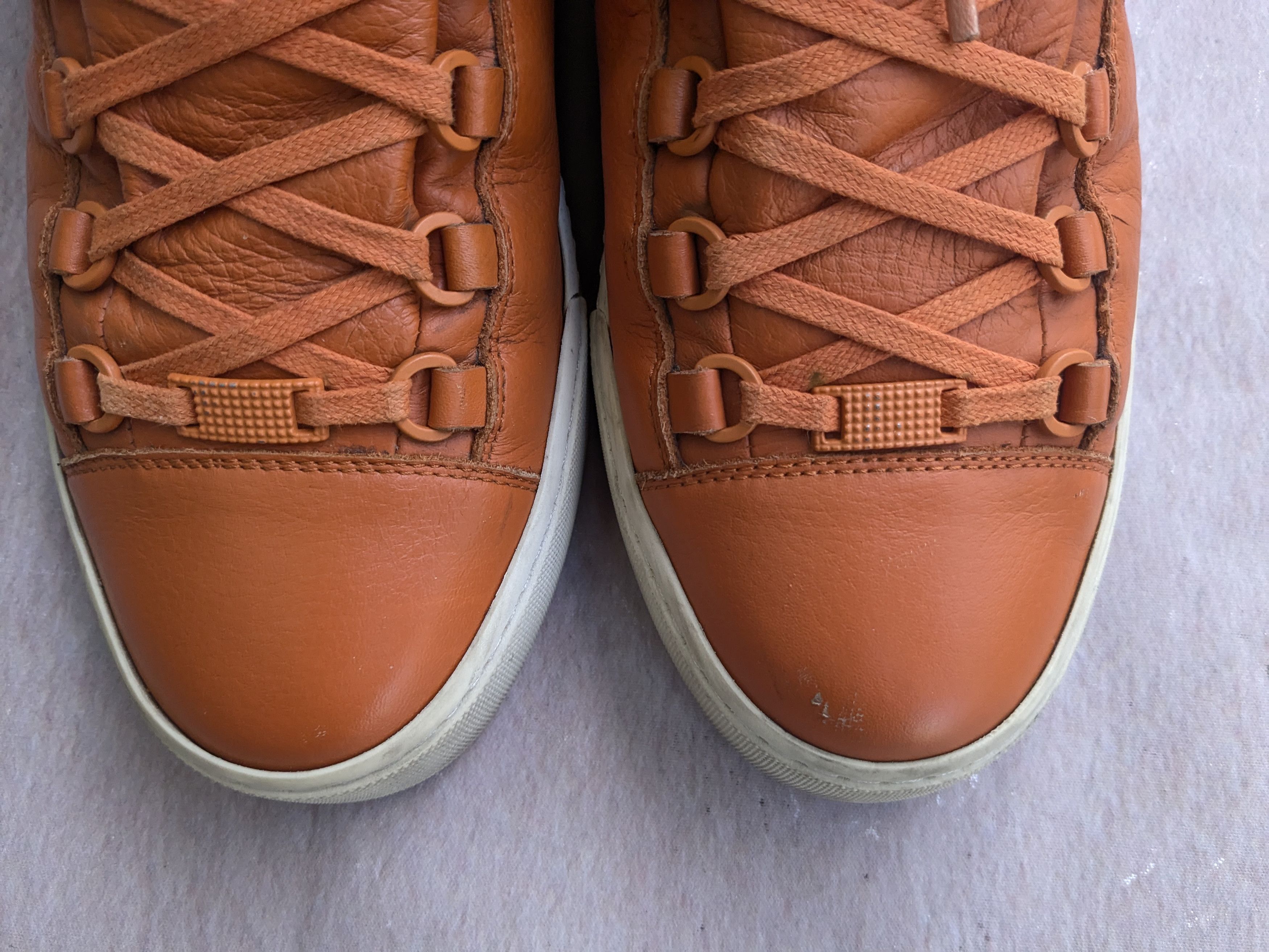 Balenciaga Balenciaga Arena Orange White High Tops Leather 9 Lace Up Size US 9 / EU 42 - 5 Thumbnail