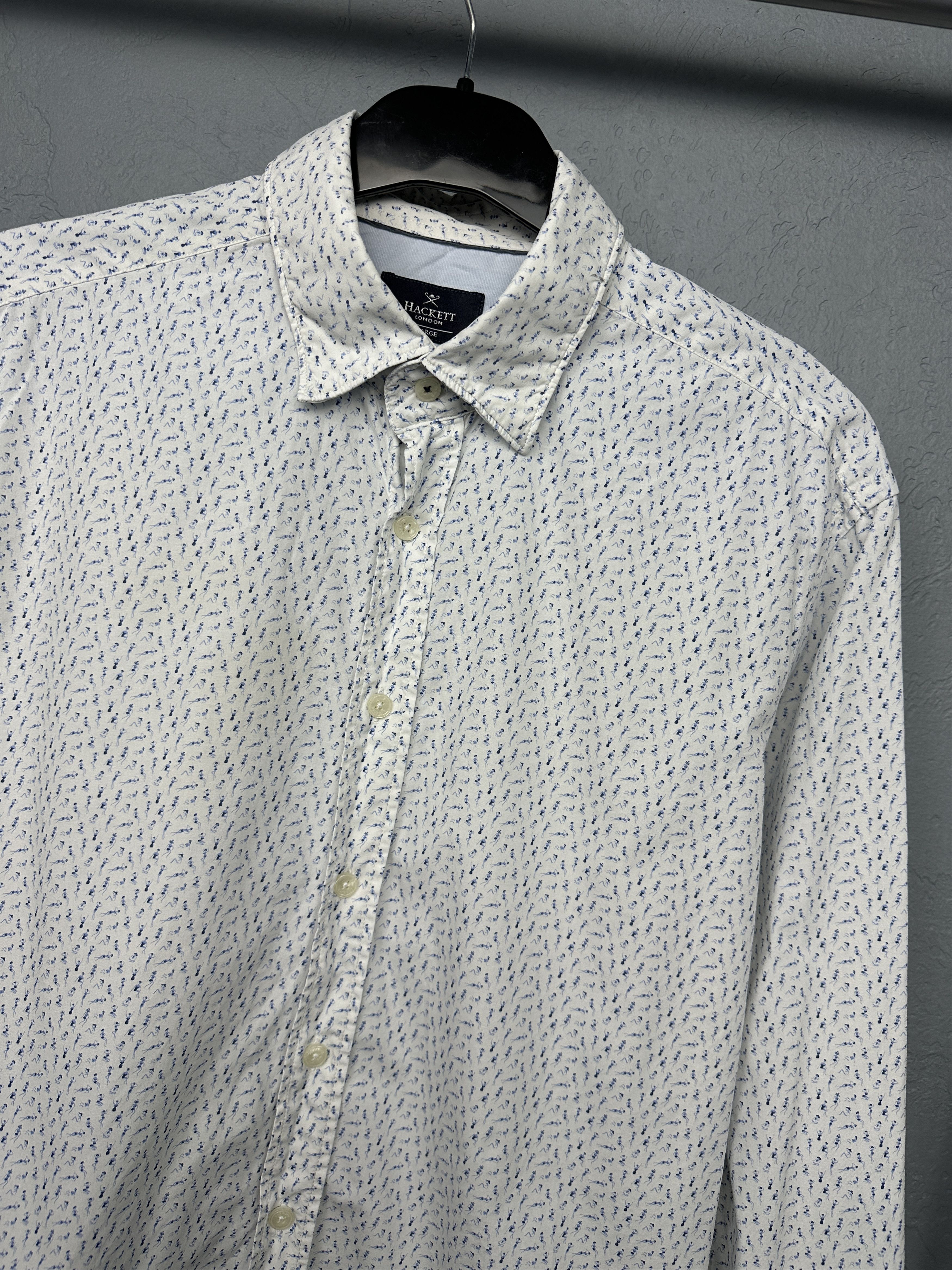 Hackett Hackett Mens Long Sleeve Shirt Slim Fit Size US L / EU 52-54 / 3 - 2 Thumbnail