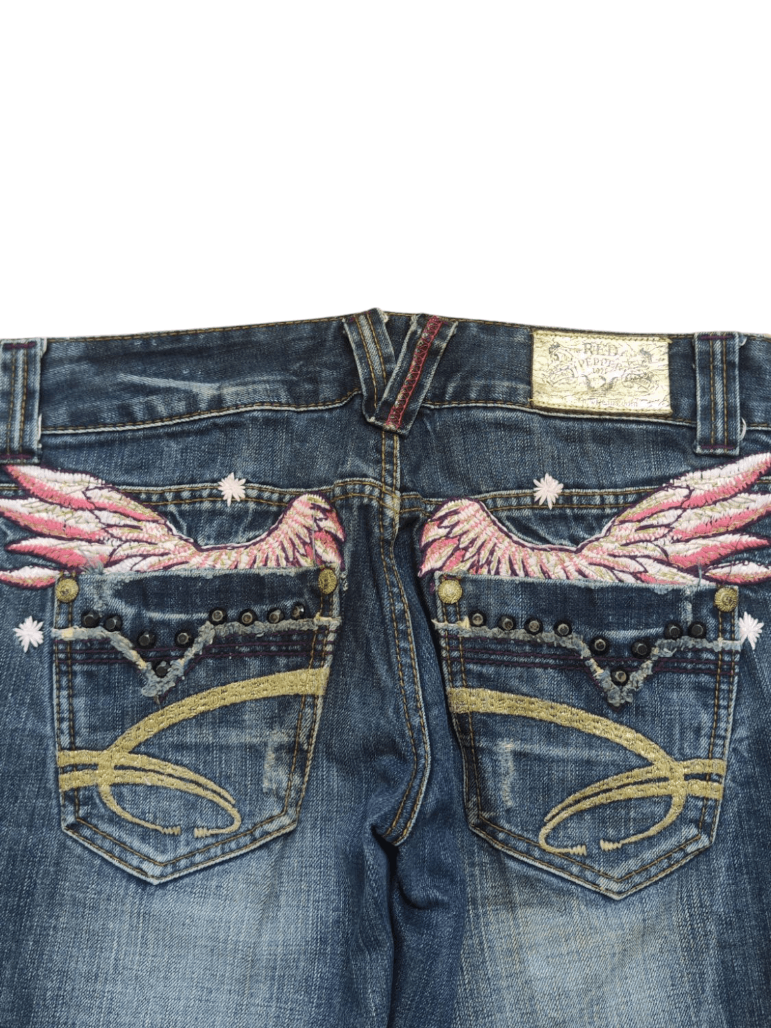 14th Addiction Y2K Red Pepper Flare Jeans Size 28" / US 6 / IT 42 - 3 Thumbnail
