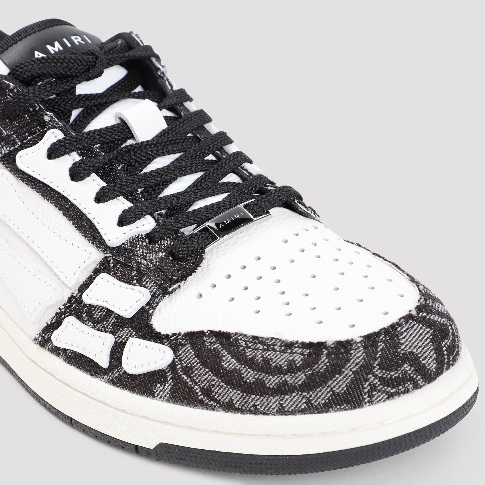 Amiri o1orln1125 Bandana Denim Skeleton Top Low Sneakers Size US 12 / EU 45 - 4 Thumbnail