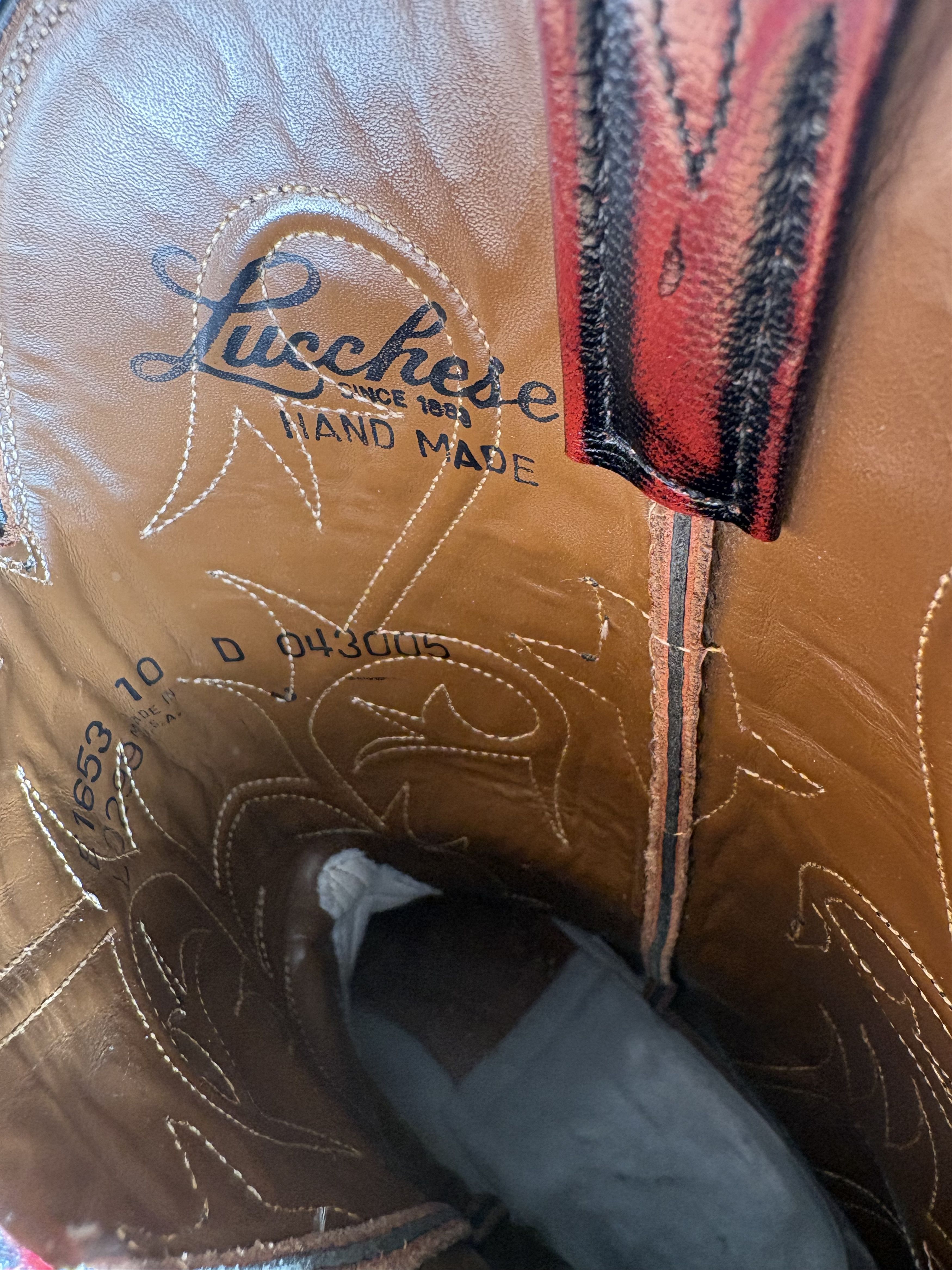 Lucchese Black Cherry Vintage Western Cowboy Boots Size US 10 / EU 43 - 5 Thumbnail