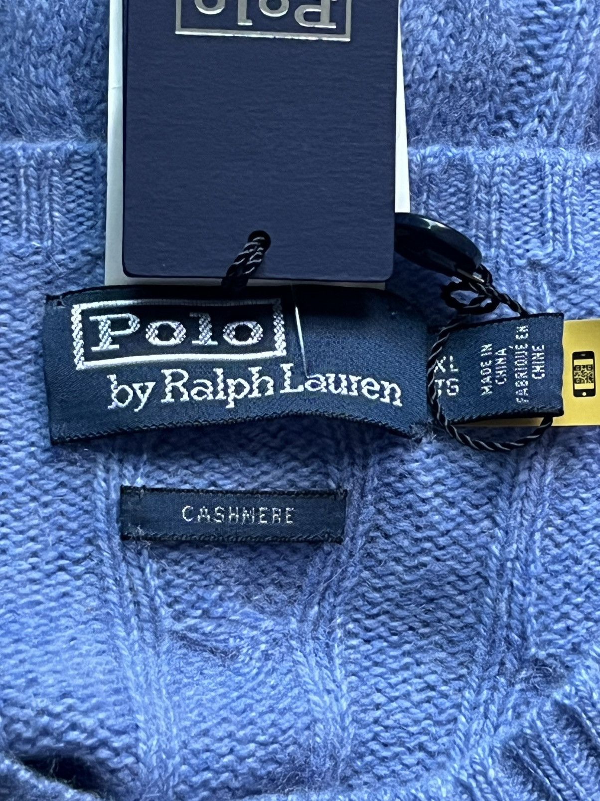 Polo Ralph Lauren Polo Ralph Lauren Cable-Knit Blue Cashmere Sweater Men’s XL Size US XL / EU 56 / 4 - 6 Thumbnail