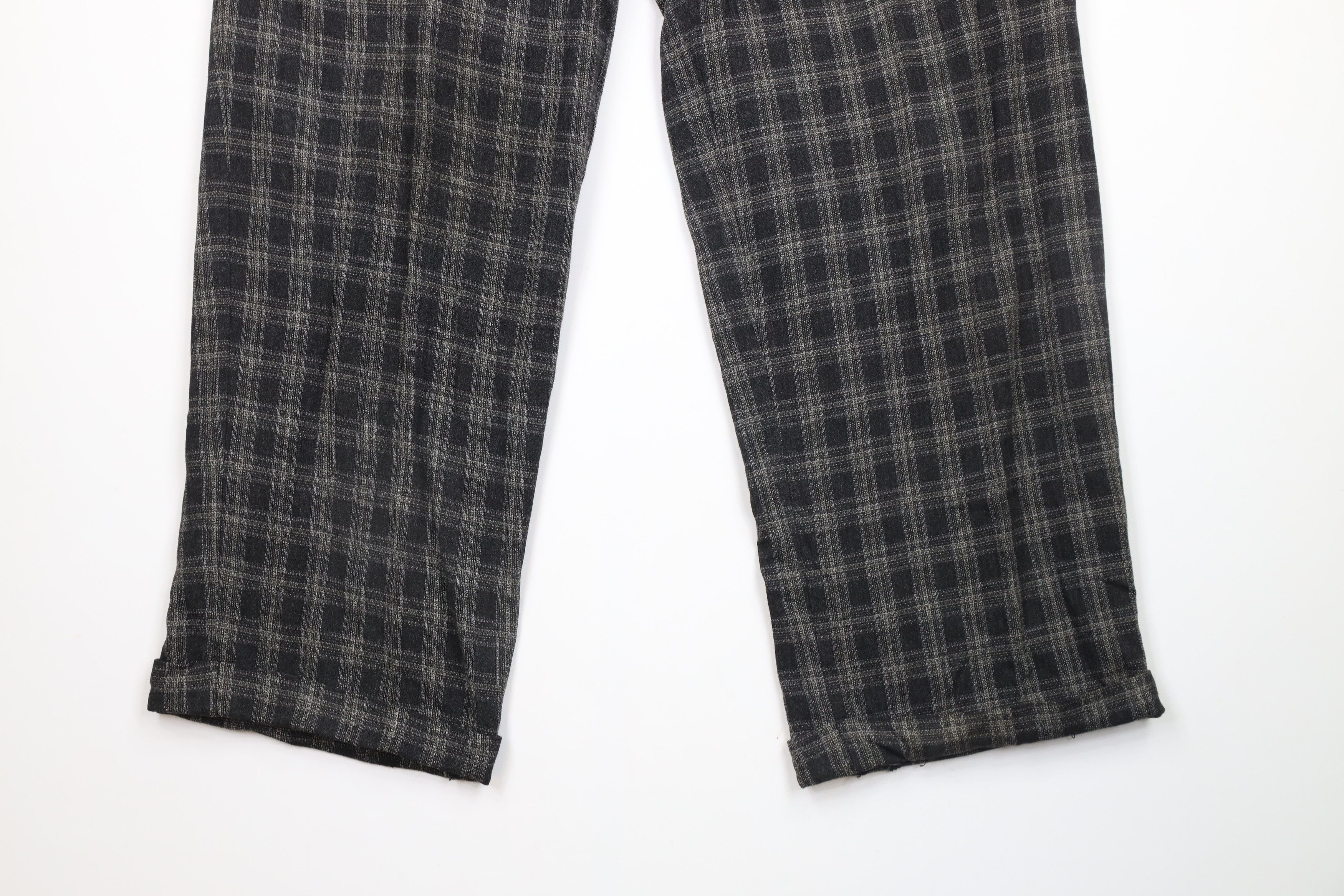 Vintage Vintage 90s Streetwear Wool Pleated Cuffed Wide Leg Pants Size US 36 / EU 52 - 4 Thumbnail