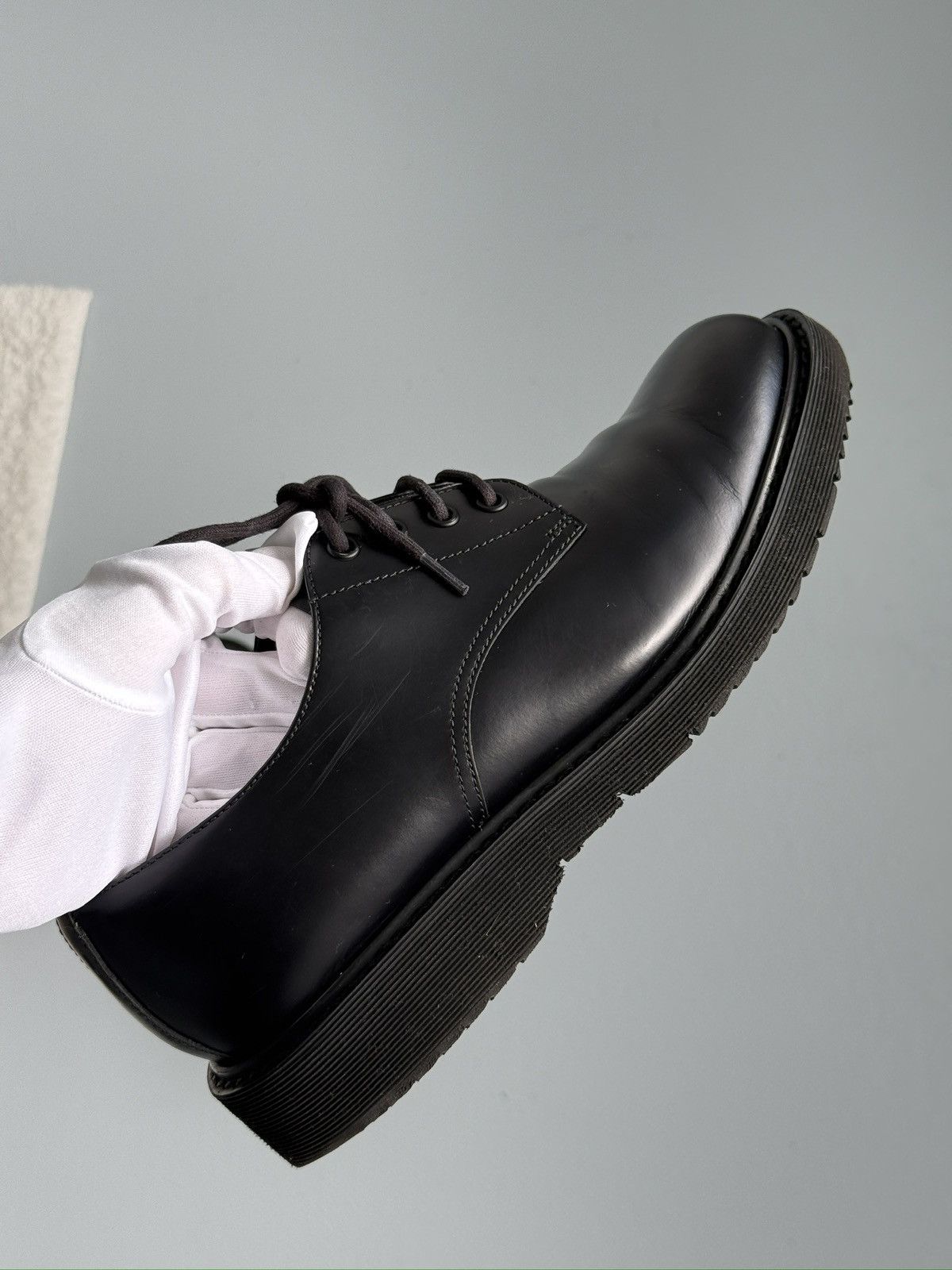 Prada Prada Leather Derby Shoes Black Classic Lace Up Italy Size US 10 / EU 43 - 11 Thumbnail