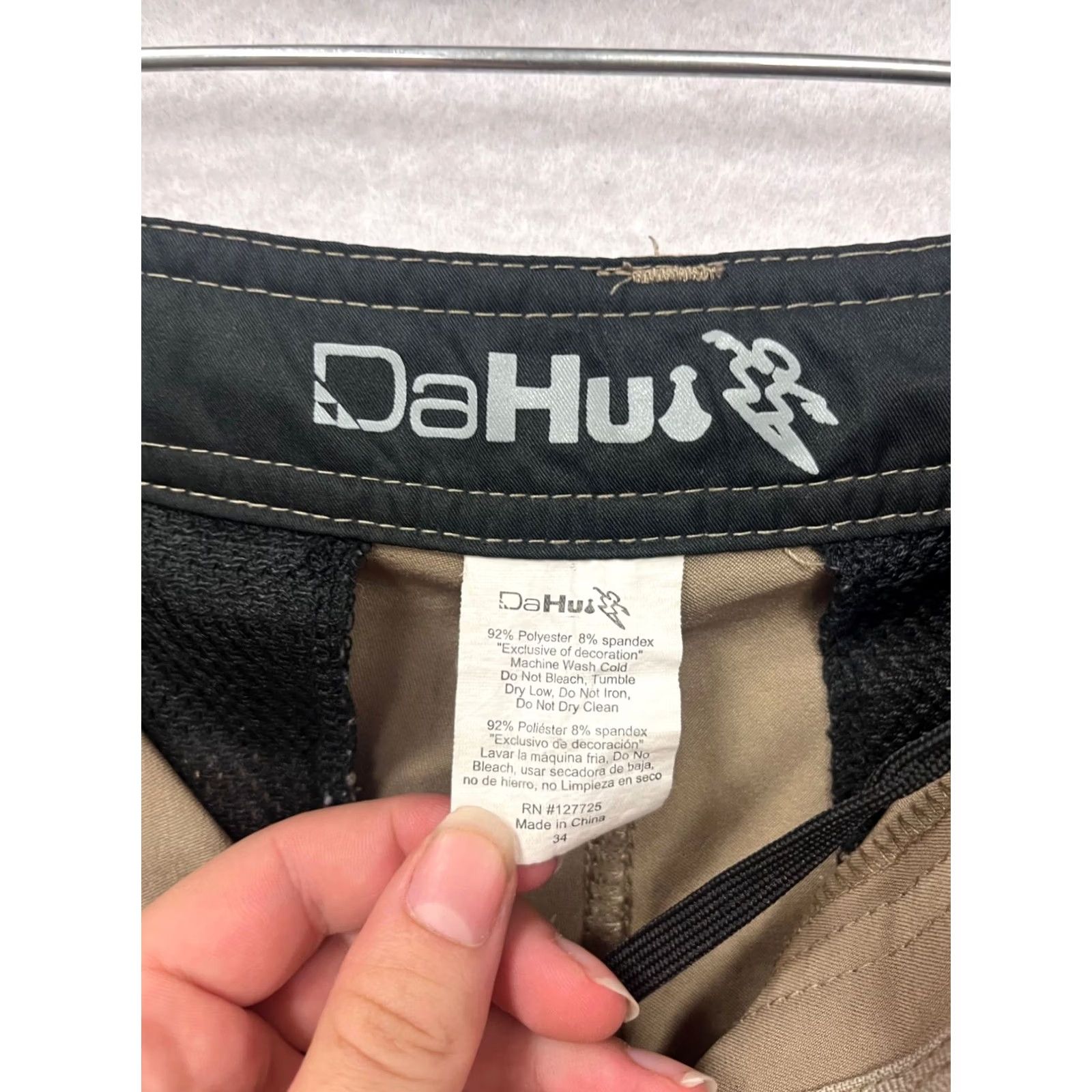 Vintage DaHui Khaki Performance Shorts Mens 34 Regular Flat Front 10in Inseam Polyester Spandex Khaki Vintage No Size US 34 / EU 50 - 3 Thumbnail