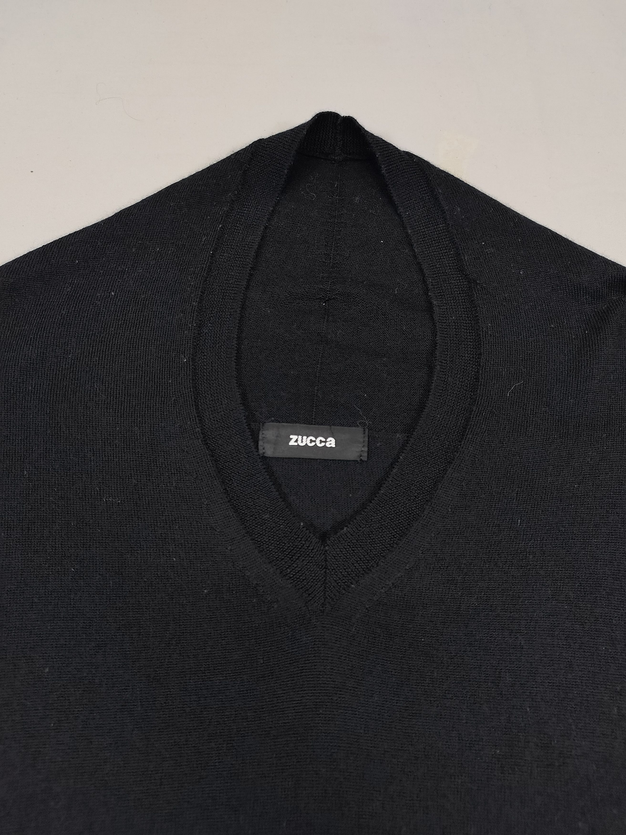 Zucca Zucca 🇯🇵 Minimalist Panel V-Neck Wool Knit Sweater Size US M / EU 48-50 / 2 - 4 Thumbnail