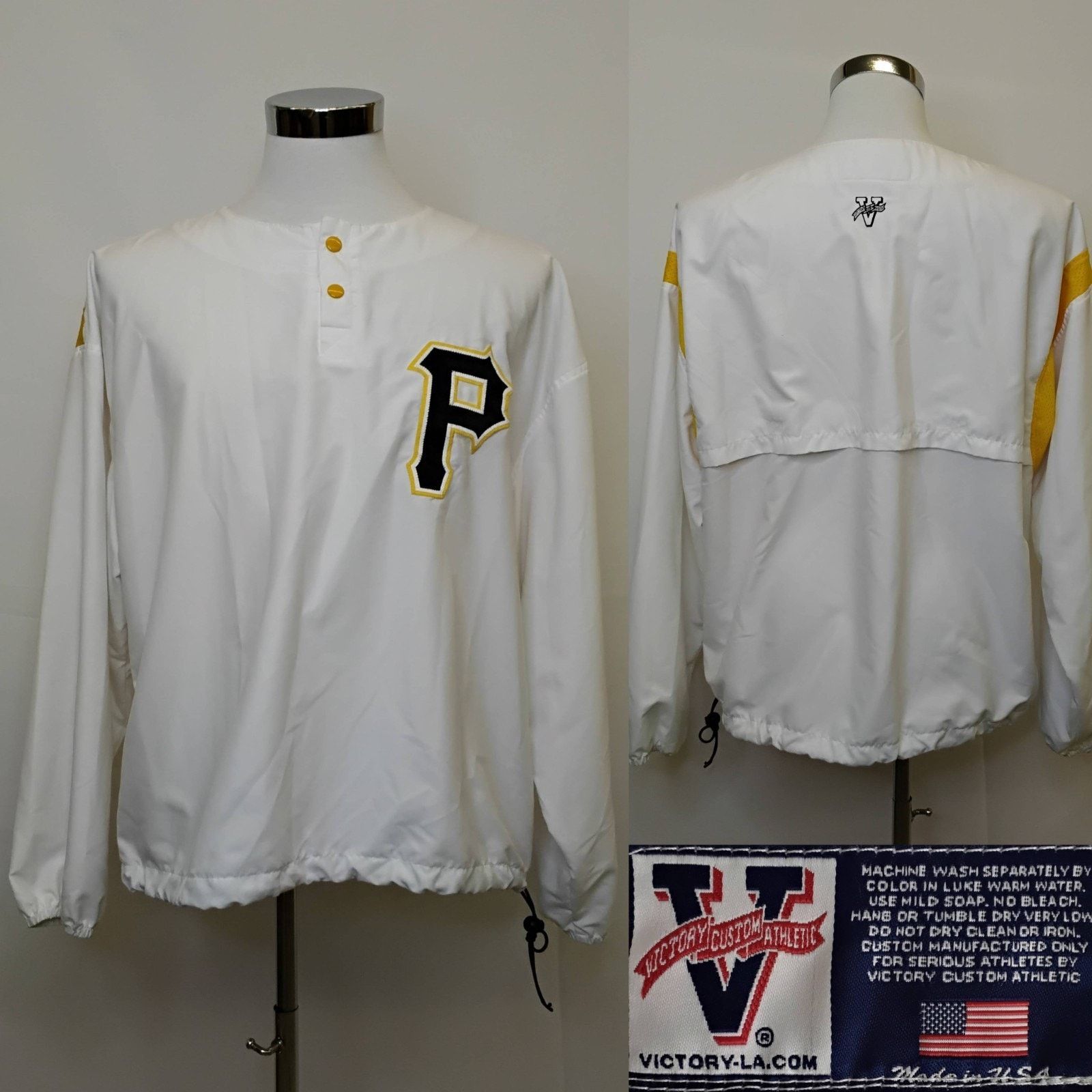 Victory Sportswear Pittsburgh Pirates Windbreaker Men's M White Jersey VTG Size US M / EU 48-50 / 2 - 1 Thumbnail