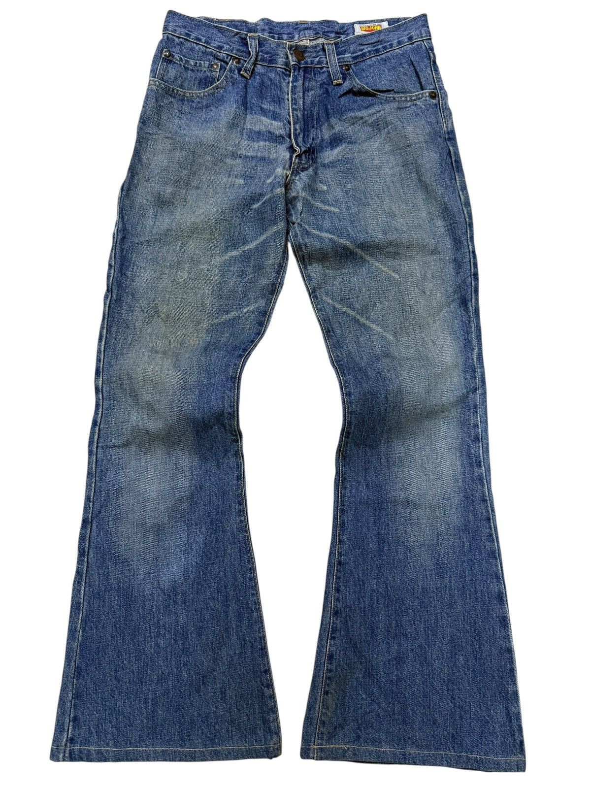 Big John Vintage 80s Big John Flared Stacked Distressed Denim Size US 28 / EU 44 - 2 Thumbnail