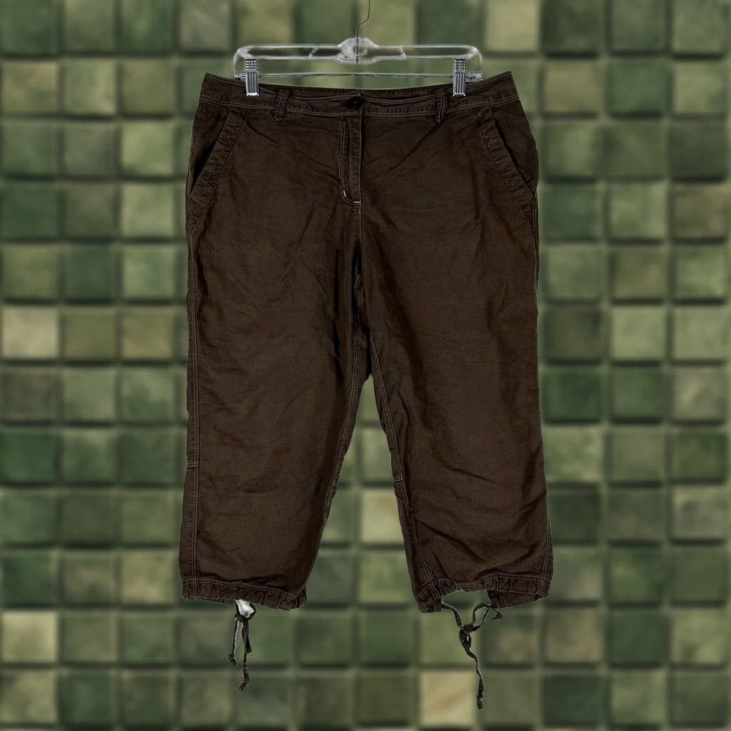 Marmot Marmot Capri Pants Women's 10 Hemp & Organic Cotton Fabric Draw String Hem Brown Size 32" / US 10 / IT 46 - 1 Thumbnail