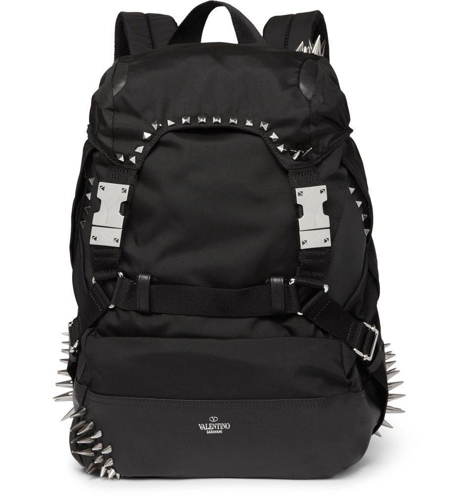Valentino Valentino Garavani Studded Leather-Trimmed Nylon Backpack Size ONE SIZE - 1 Thumbnail