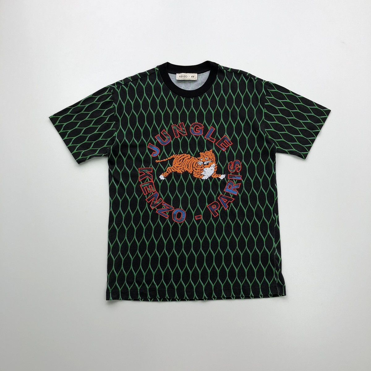 Kenzo Kenzo x H&M Jungle Tiger Logo Limited T-Shirt Green/Black Size US M / EU 48-50 / 2 - 1 Thumbnail