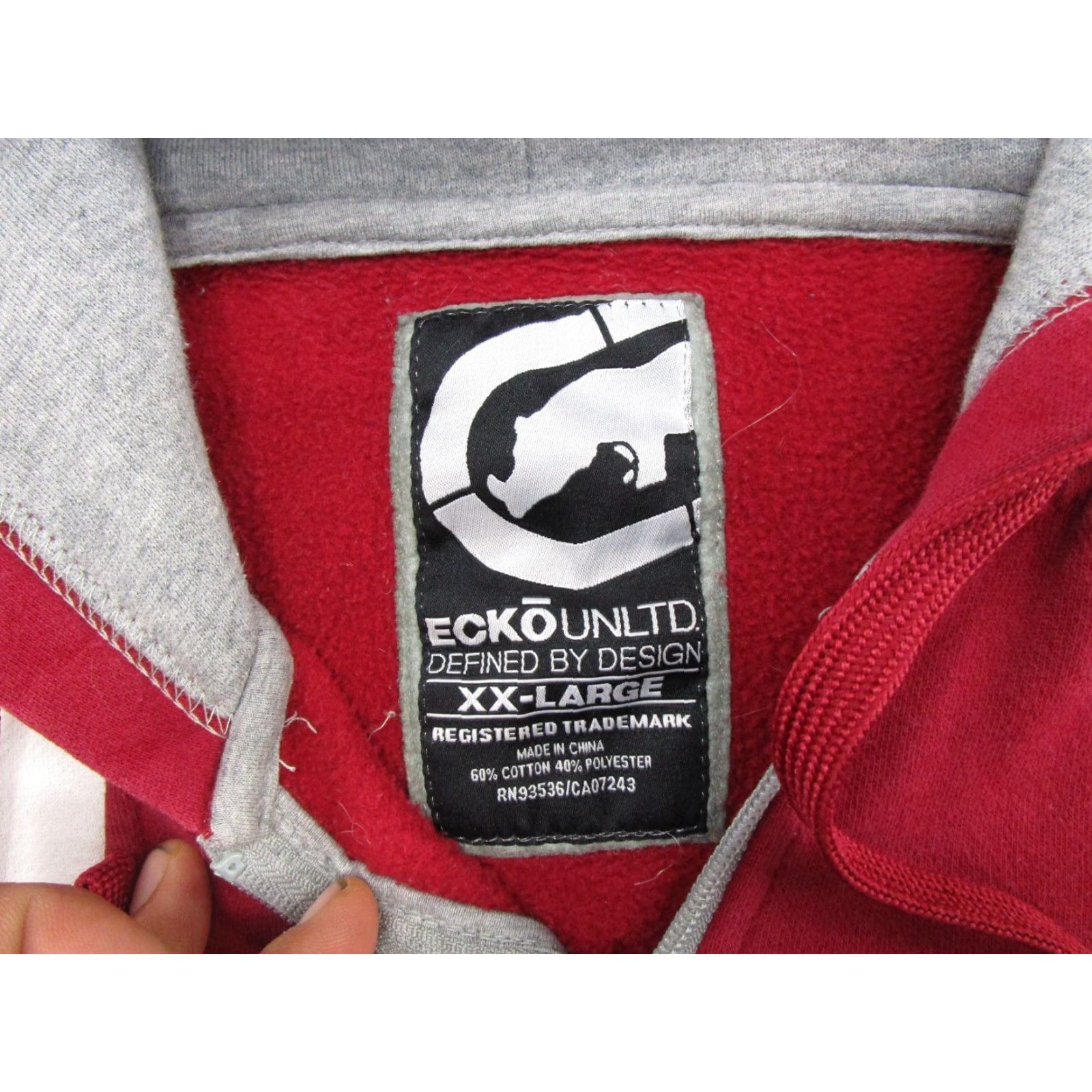 Ecko Unltd. VTG Ecko Unltd Full Zip Hoodie Mens Colorblock Red 2XL Grunge 90s Skater College Logo Embroidered Cotton Polyester Fleece Casual Size US XXL / EU 58 / 5 - 2 Thumbnail