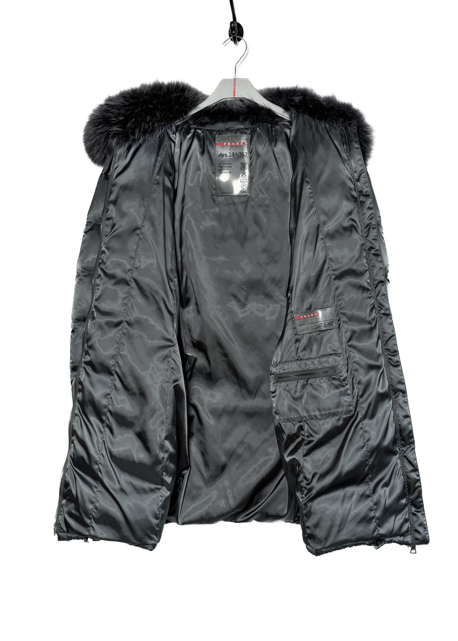 Prada Prada Lina Rossa Grey Down Coat with Dye Fox Fur Trim Size S / US 4 / IT 40 - 5 Thumbnail