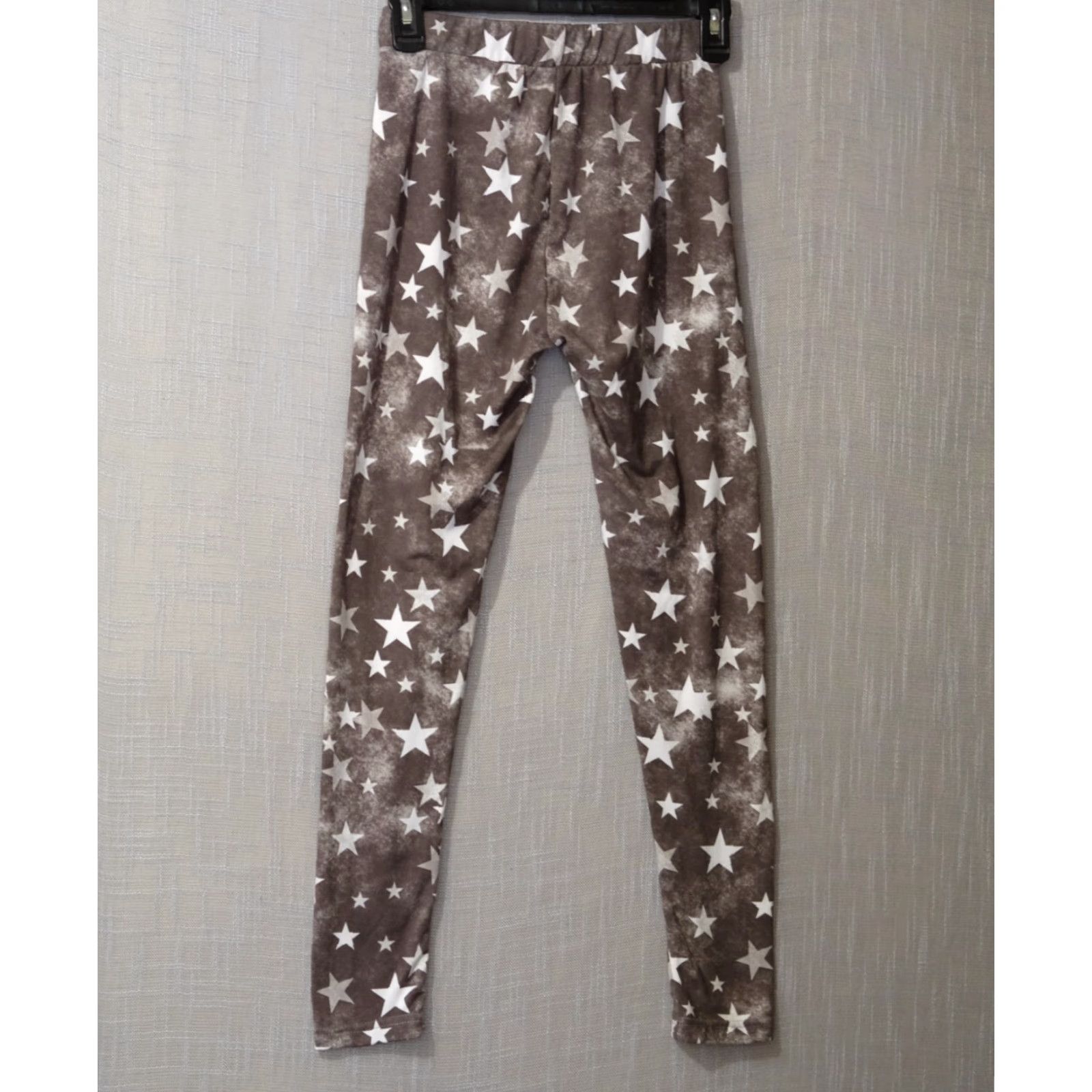 Vintage SHOSHO Nwot! Stretchy Soft Star Print Leggings Grey/White Women's S/M #H96-28 Leggings Size 28" / US 6 / IT 42 - 4 Thumbnail