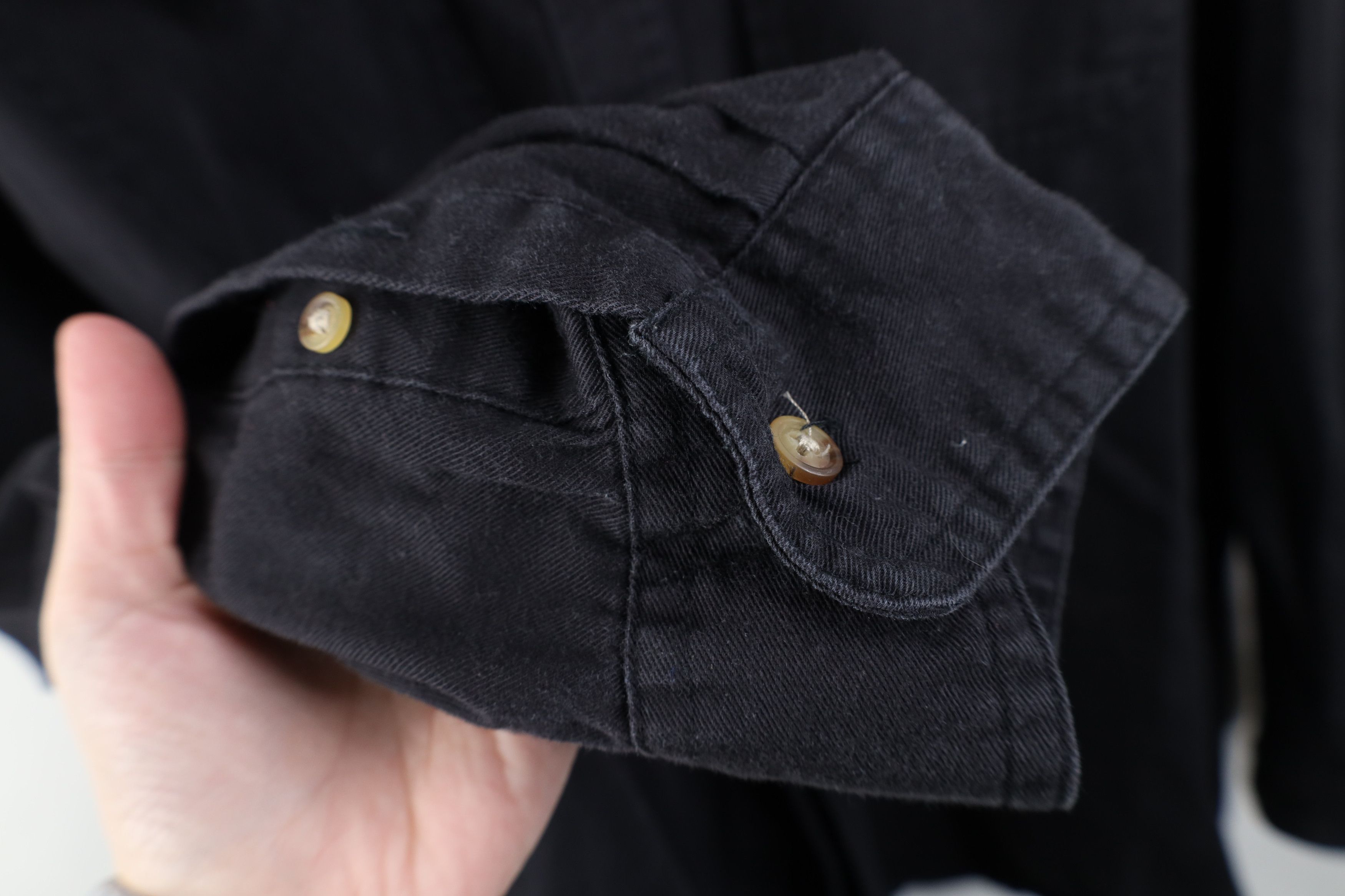 Vintage Vintage 90s Streetwear Cotton Twill Button Down Shirt Black Size US XXL / EU 58 / 5 - 8 Thumbnail