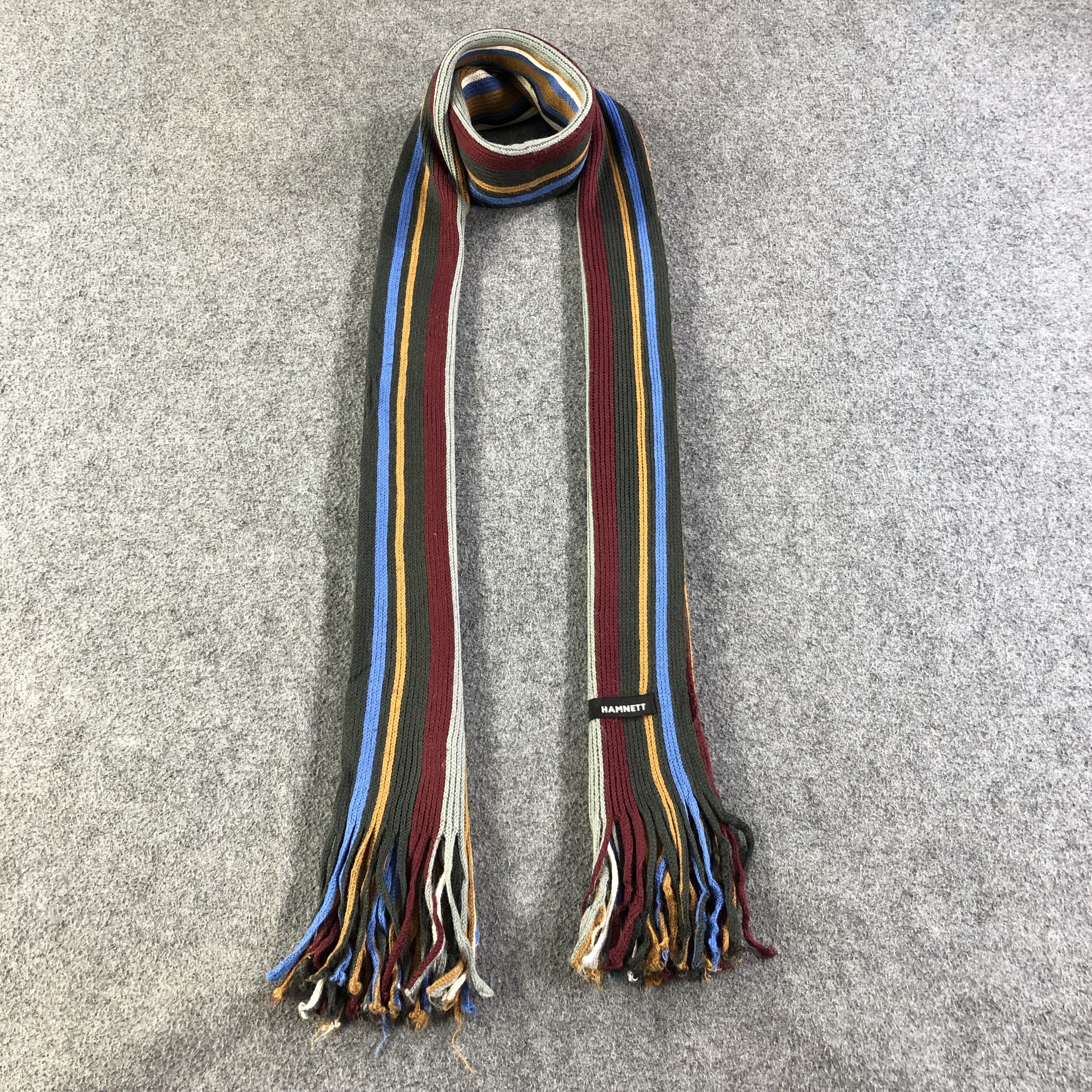 Katharine Hamnett London Hamnett Striped Knit Scarf Muffler Neck Wrap V1217 Size ONE SIZE - 1 Thumbnail