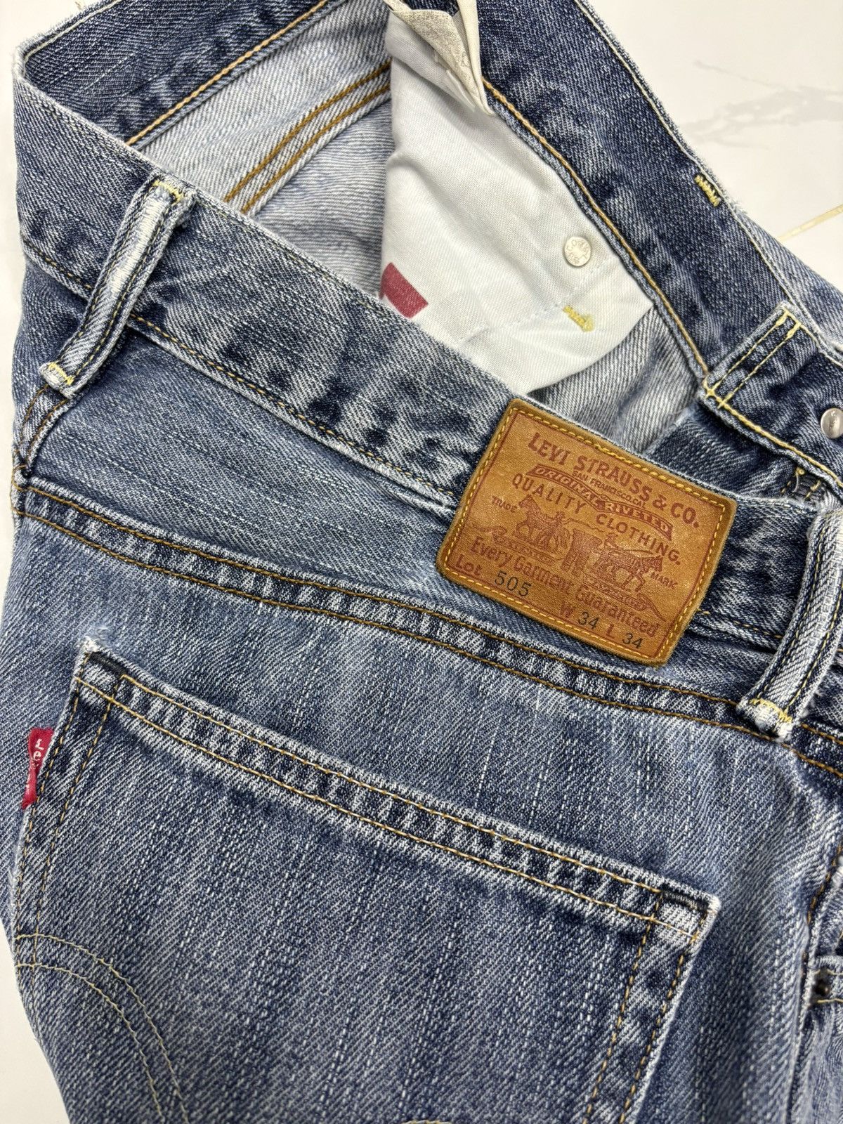 Hysteric Glamour VINTAGE LEVIS 505 SELVEDGE JEANS BAGGY DISTRESSED DENIM Size US 35 - 11 Thumbnail