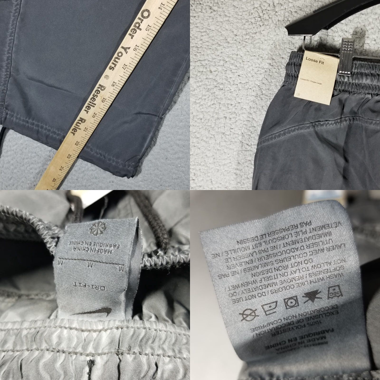 Nike NIKE Dri-FIT Retro Pants Women Medium Gray Baggy Wide-Leg Cropped Activewear DH7656-010 Size 32" / US 10 / IT 46 - 8 Thumbnail