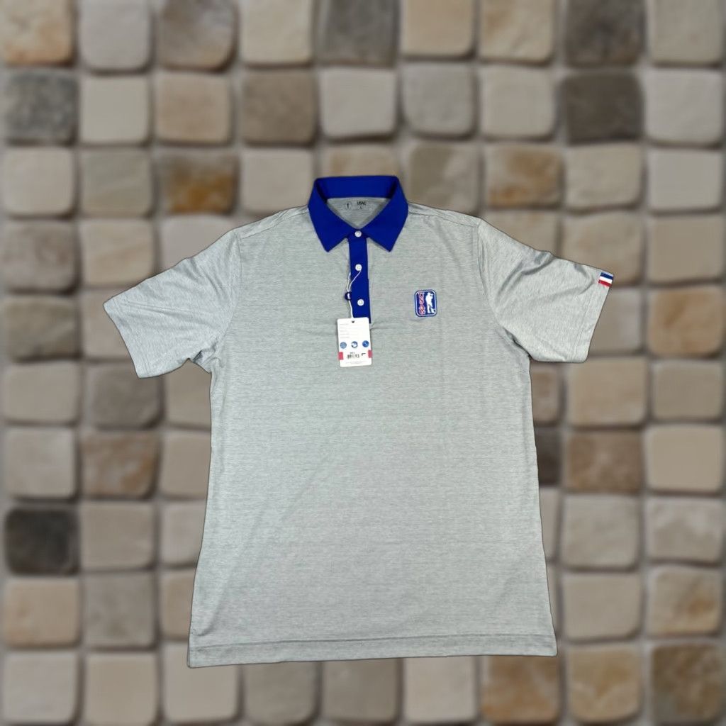 Vintage Blue Polo Shirt Mens Large Gray Golf New Size US L / EU 52-54 / 3 - 1 Thumbnail