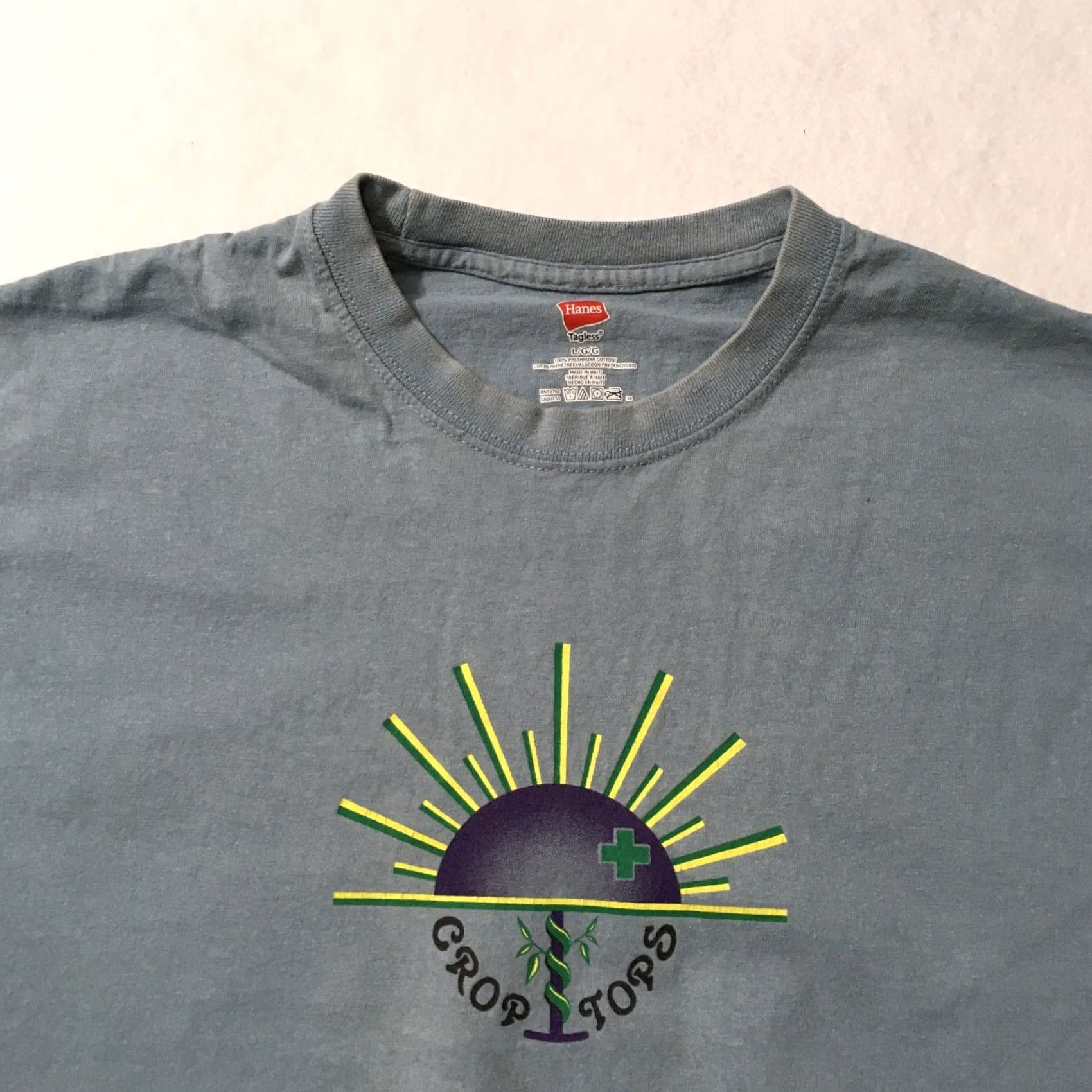 Hanes VINTAGE Hanes T-Shirt Unisex Adults L Blue Logo Double-Sided 80s Band Rock VTG Graphic Print Shirt Tee Top Short Sleeve Crew Neck Budget: TopS Size US L / EU 52-54 / 3 - 2 Thumbnail