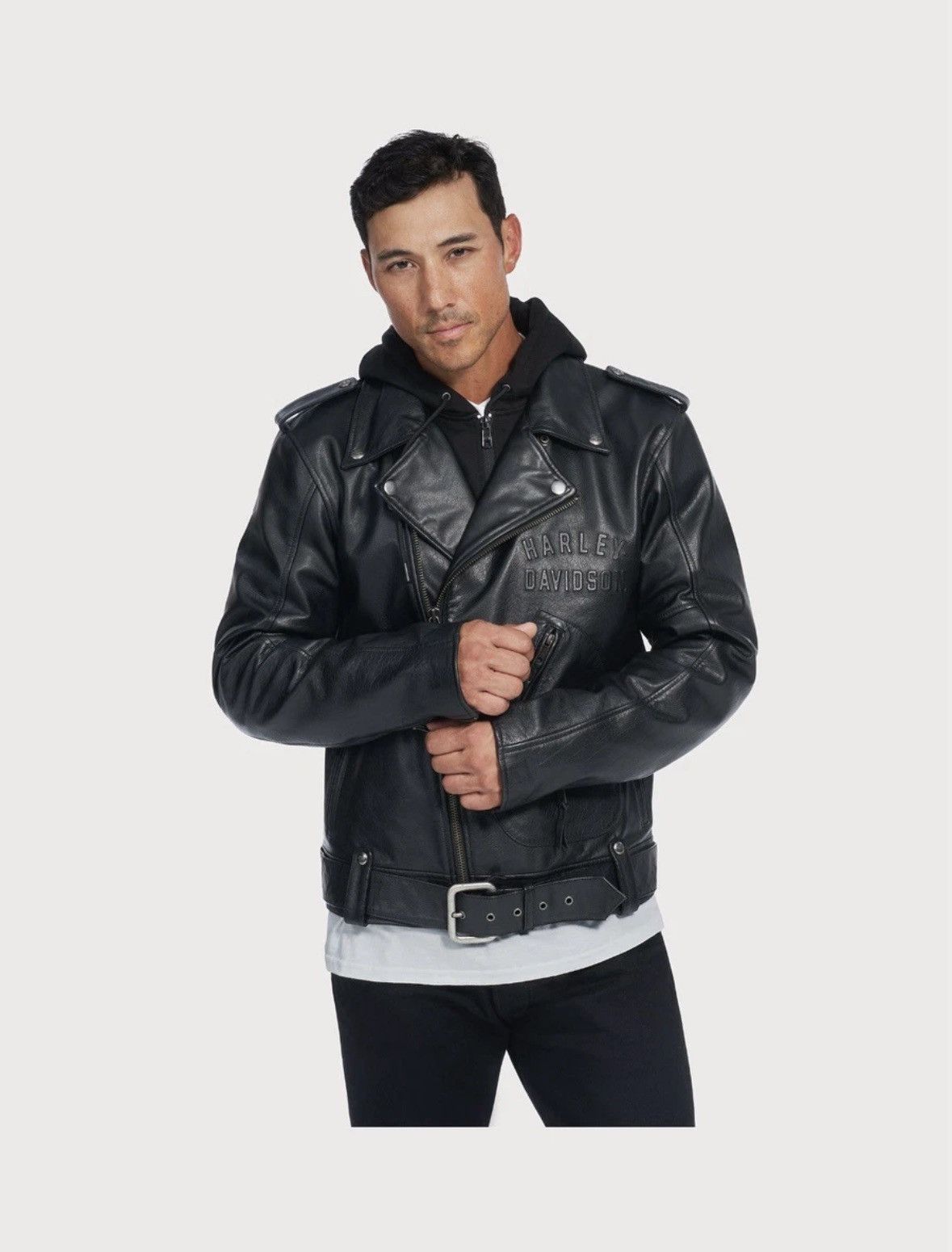 Harley Davidson Potomac 3-IN-1 Leather Biker Jacket Men's S