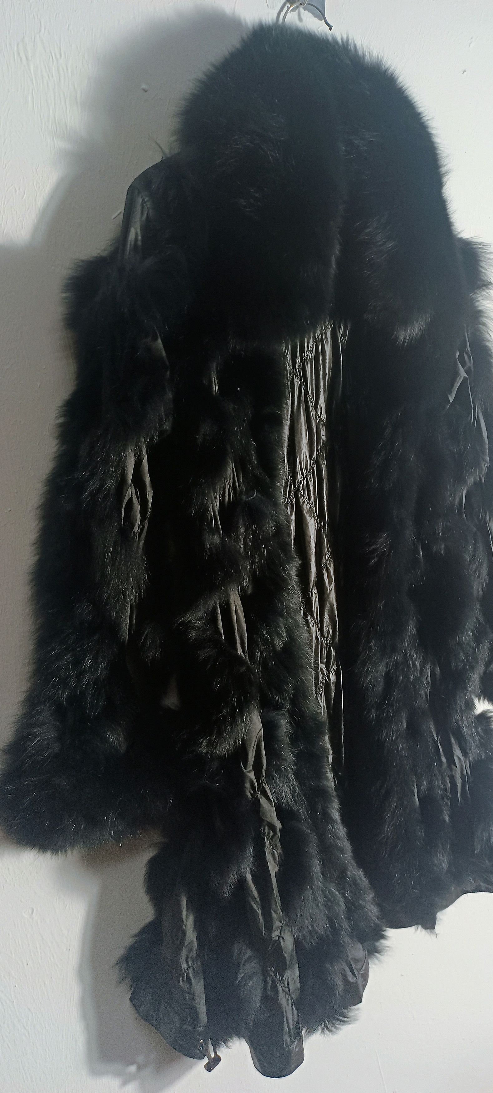 Designer RARE🔥🔥 Vintage Vertical Fur Coat Black Size L / US 10 / IT 46 - 7 Thumbnail