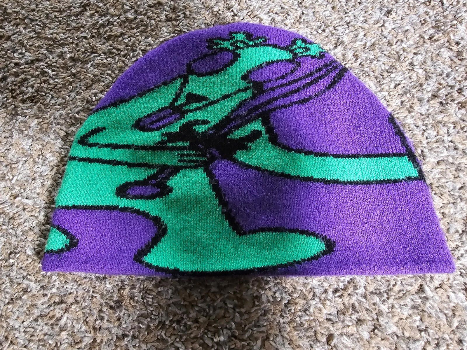The Unbranded Brand Purple Winter Beanie Hat Alien Dog Sword Size ONE SIZE - 1 Thumbnail