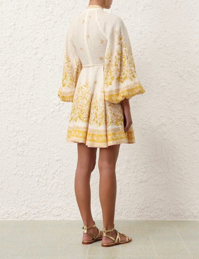 Zimmermann oc11z0525 Buttoned Mini Dress in Multicolor Size L / US 10 / IT 46 - 3 Thumbnail