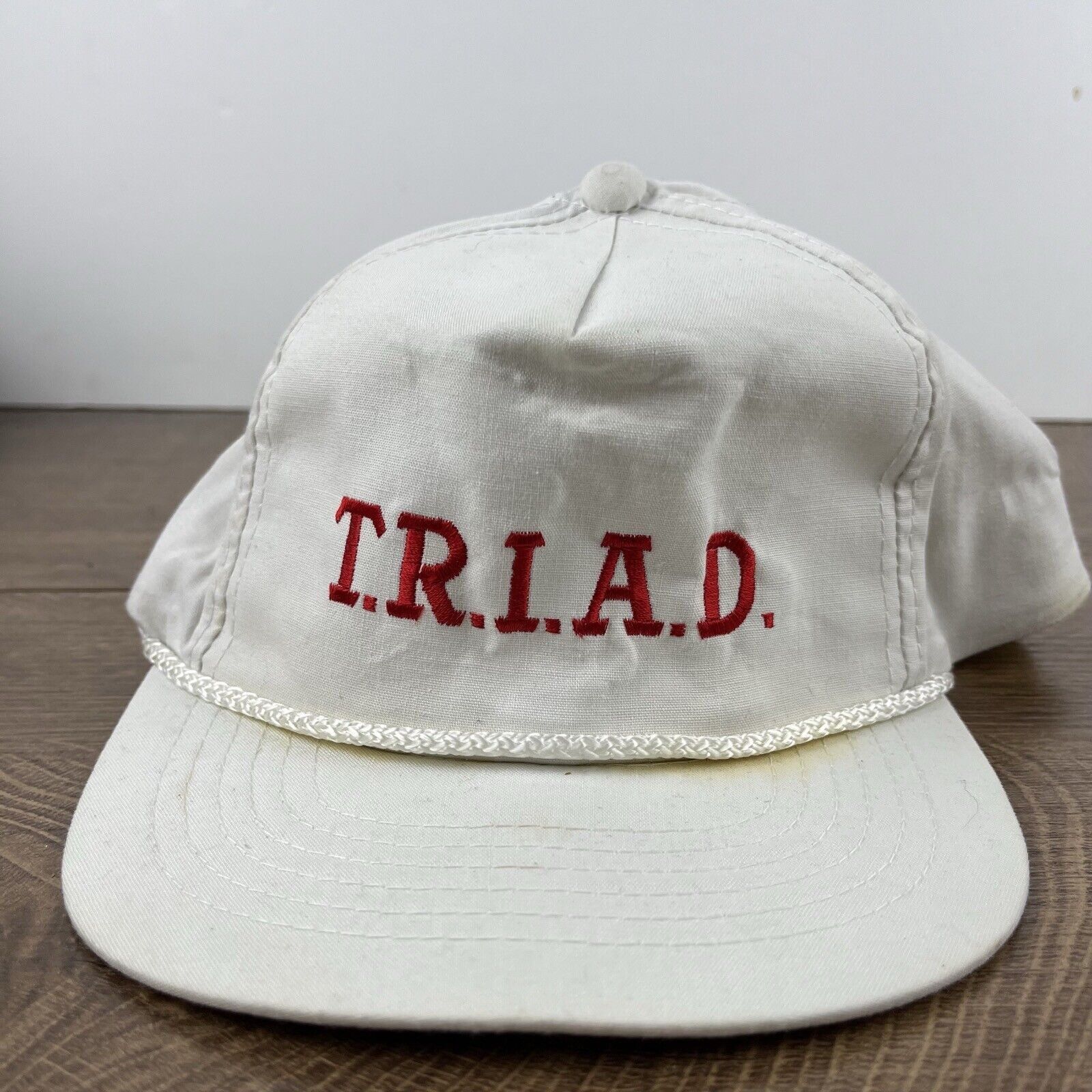 Other TRIAD Hat Triad Snapback Hat White Hat Adjustable White Adul Size ONE SIZE - 5 Thumbnail