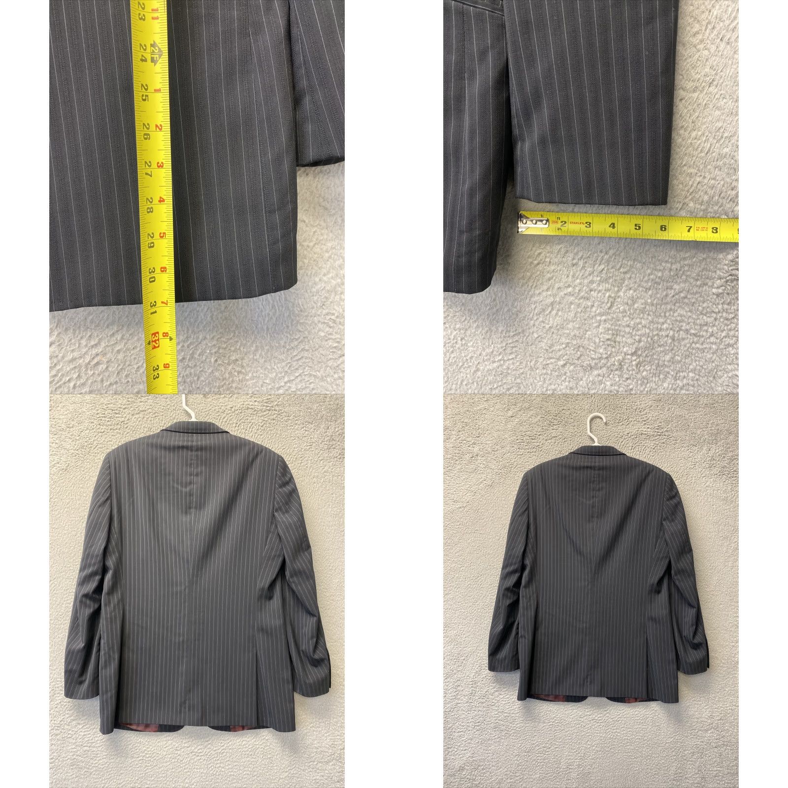 Ted Baker Ted Baker Blazer Mens 40R Black Endurance Sport Coat Suit Jacket Stripes 116-63 Size 40R - 8 Thumbnail
