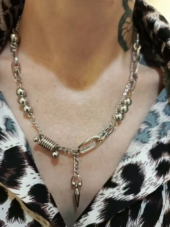 Japanese Brand Titanium Splicing Clavicle Rivet Pendant Necklace Size ONE SIZE - 7 Thumbnail