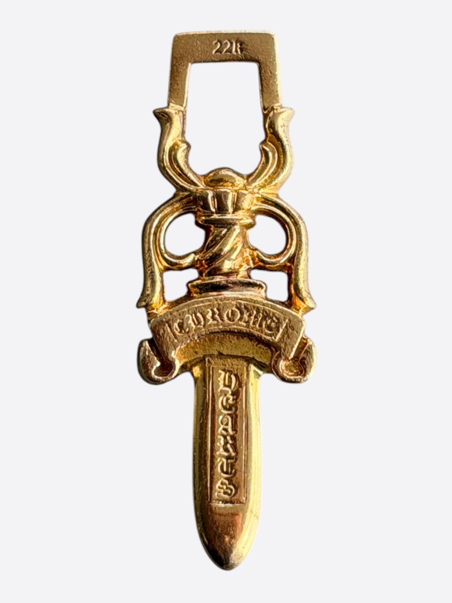 Chrome Hearts Chrome Hearts 22K Gold & Diamond Dagger Pendant Size ONE SIZE - 2 Thumbnail