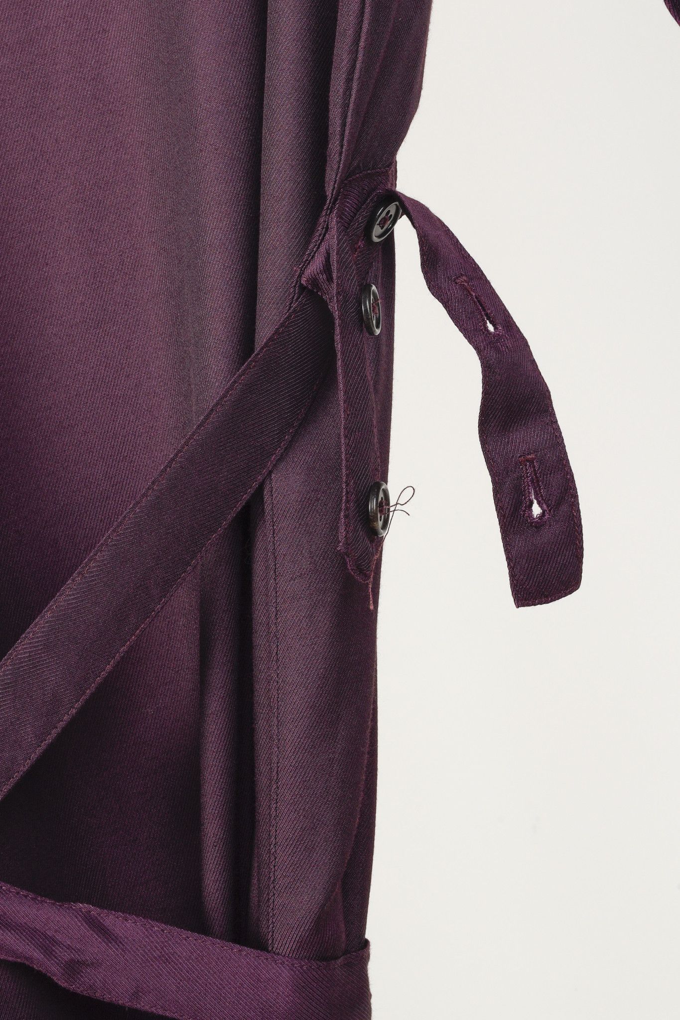 Ann Demeulemeester Ann Demeulemeester Eggplant Long-Sleeve Wrap-Skirt Dress Size XL / US 12-14 / IT 48-50 - 6 Thumbnail